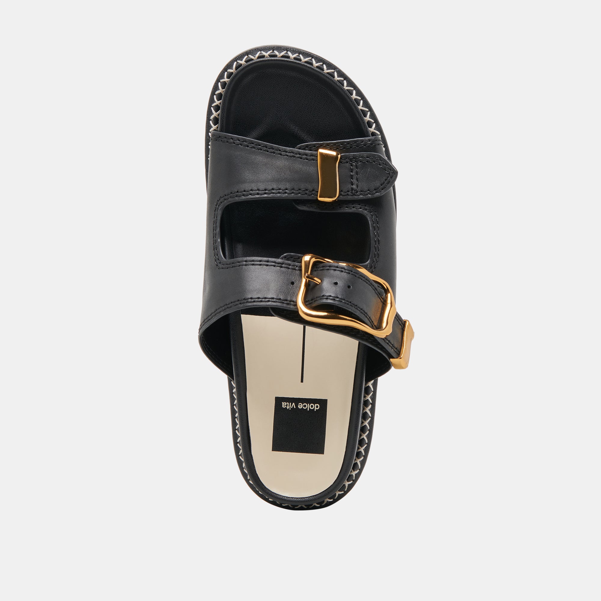 SEVANA Women's Black Leather Sandals - Comfortable & Stylish for Summer, Beach, and Casual Wear
