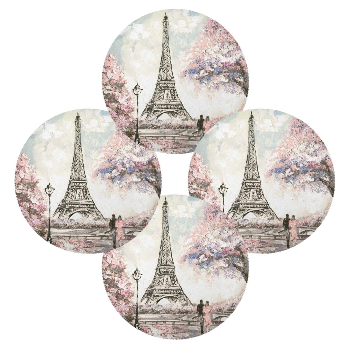 Paris Landscape Placemats Set - 15.4 Inch Decorative Dining Table Mats for Home & Holiday Decor | Waterproof & Heat Resistant for Everyday Meals & Special Occasions