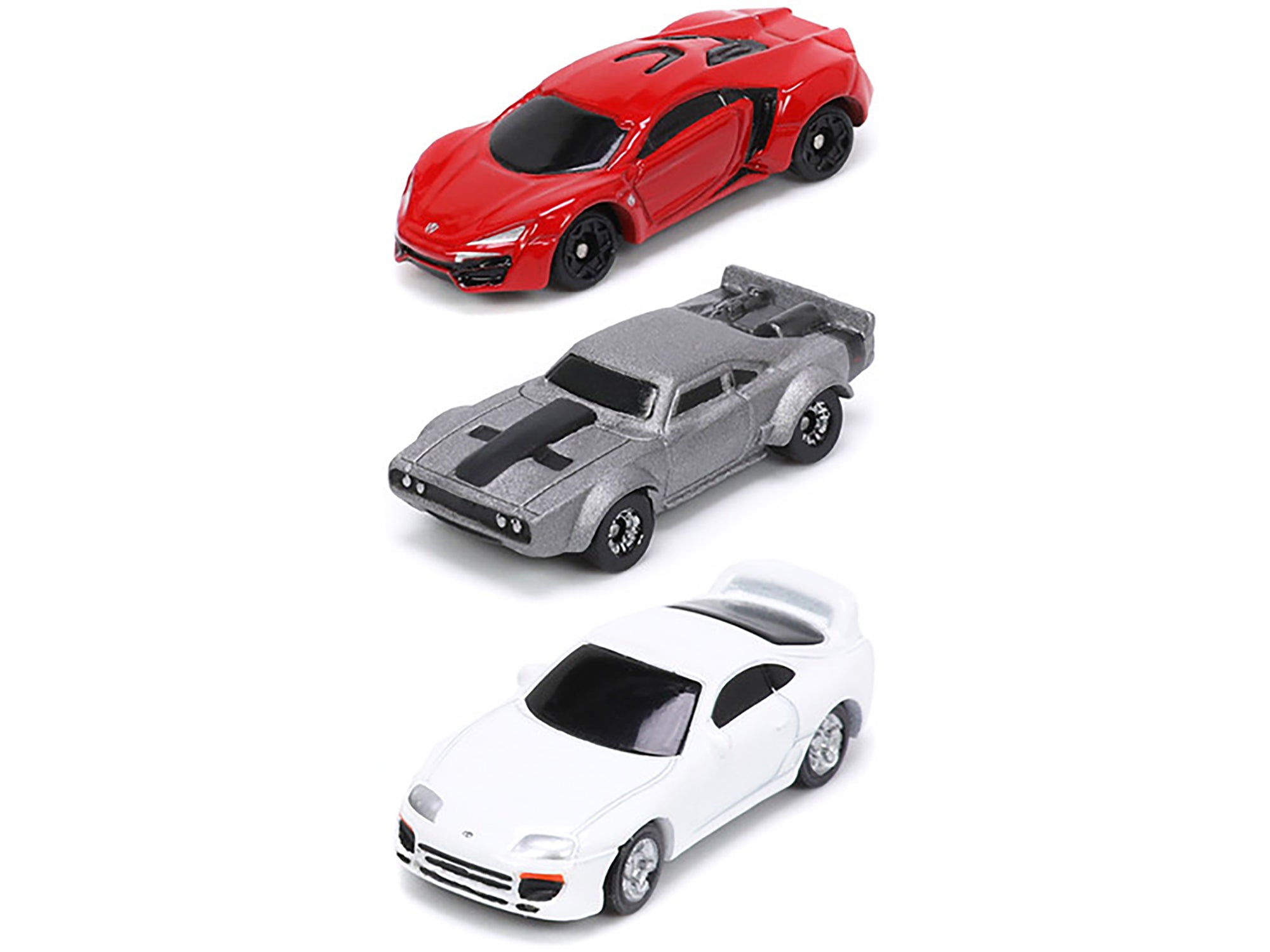 Fast & Furious 3-Piece Diecast Car Set - Hollywood Rides Series 4 Nano Models by Jada - Perfect for Movie Fans & Collectors Display