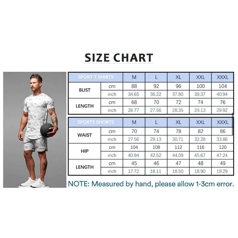 Men's Gym Workout Set - Breathable Fitness T-Shirt & Shorts for Running, Training & Gym - Activewear for Men | Perfect for Workouts, Jogging & Sports