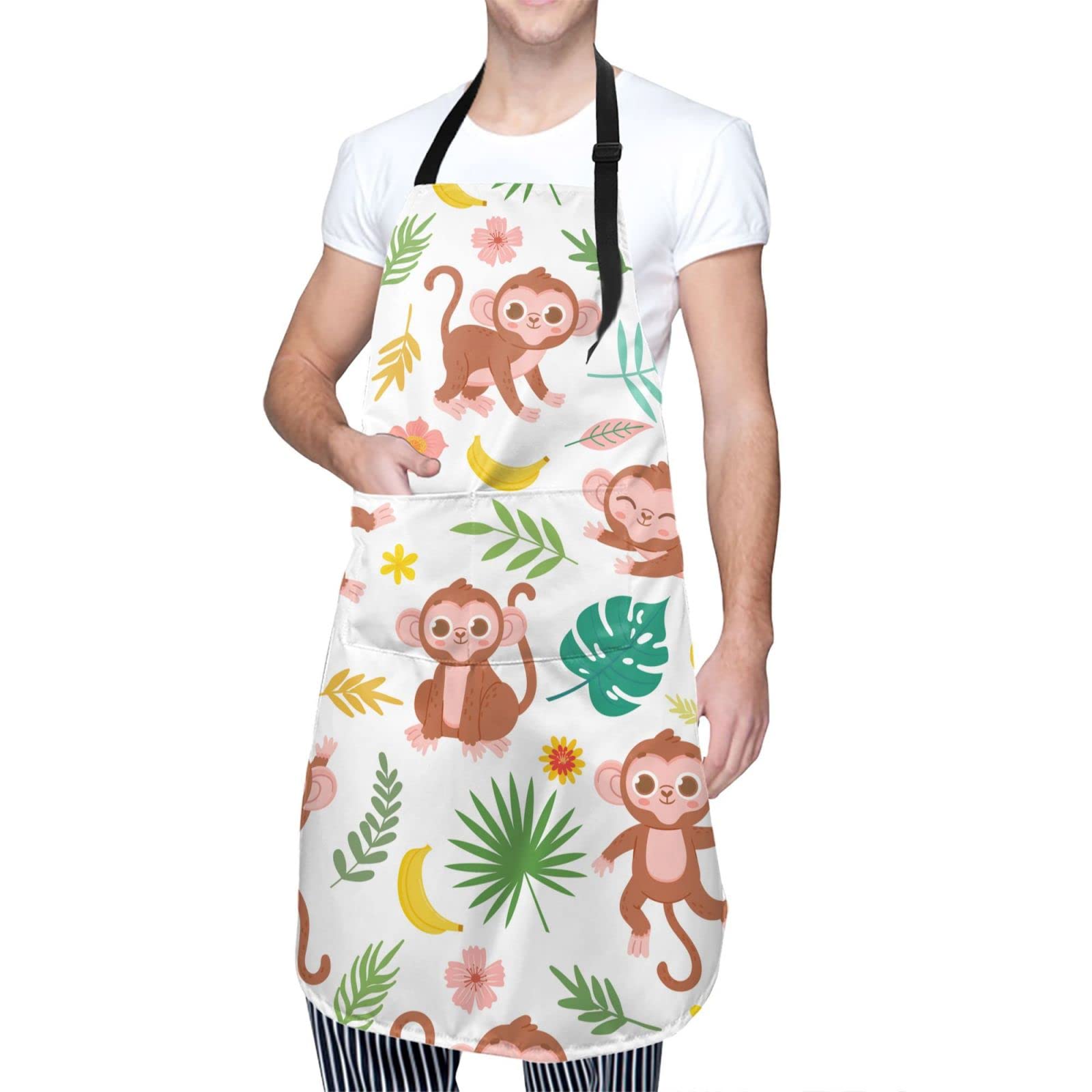 Waterproof Adjustable Apron with Pockets for Kitchen, Painting & Gardening