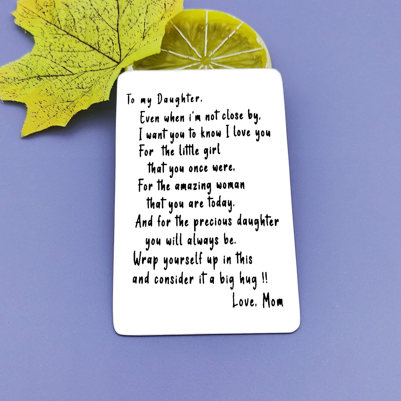 Personalized Engraved Wallet Insert Card - Inspirational Daughter Gift for Birthday, Graduation, Christmas & Wedding - Thoughtful Keepsake from Mom - Perfect for Daily Use, Special Occasions & Heartfelt Moments