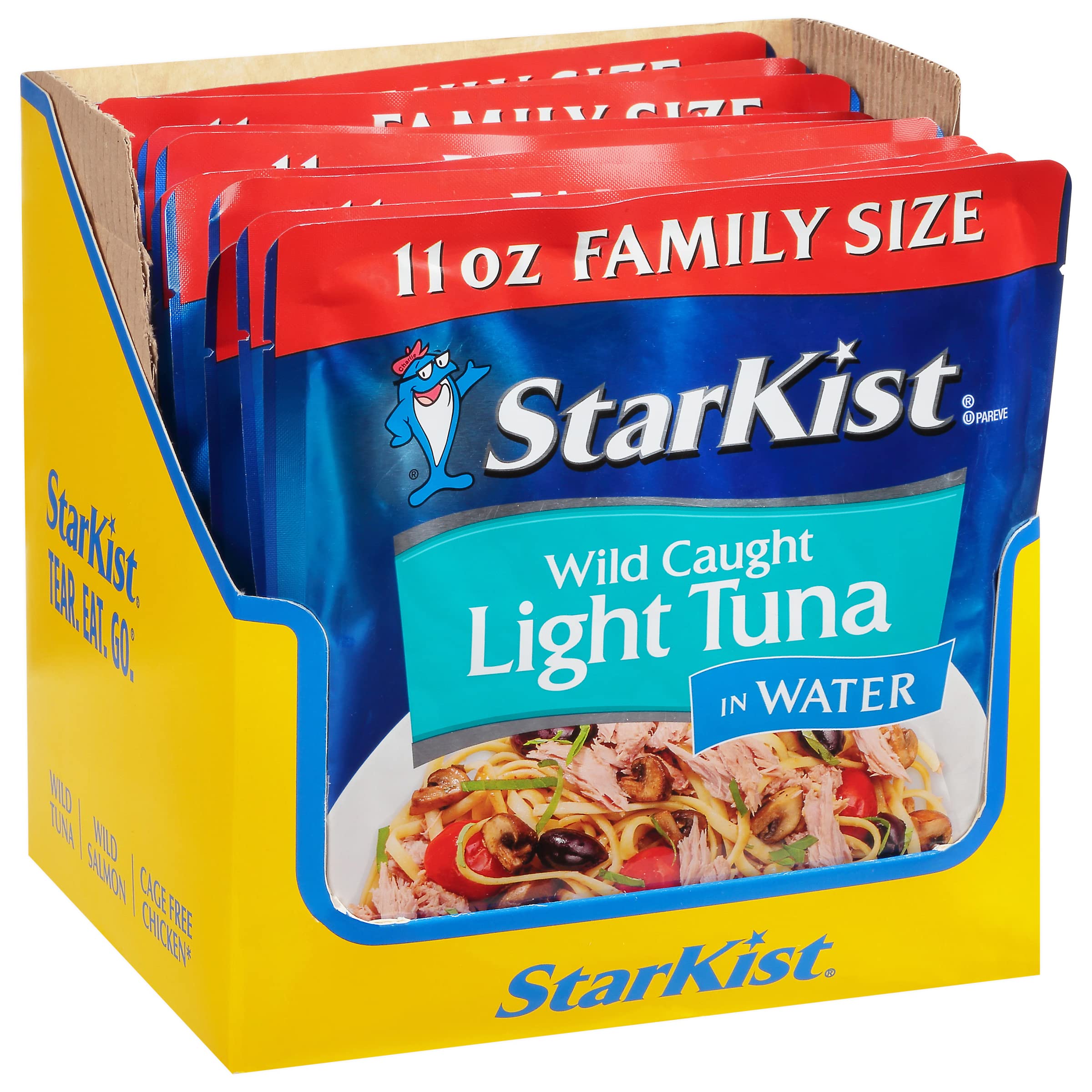StarKist Chunk Light Tuna in Water - 12 Pack of 11 oz Pouch, High Protein, Low Mercury, Wild Caught Albacore Tuna for Salads, Sandwiches & Healthy Meal Prep