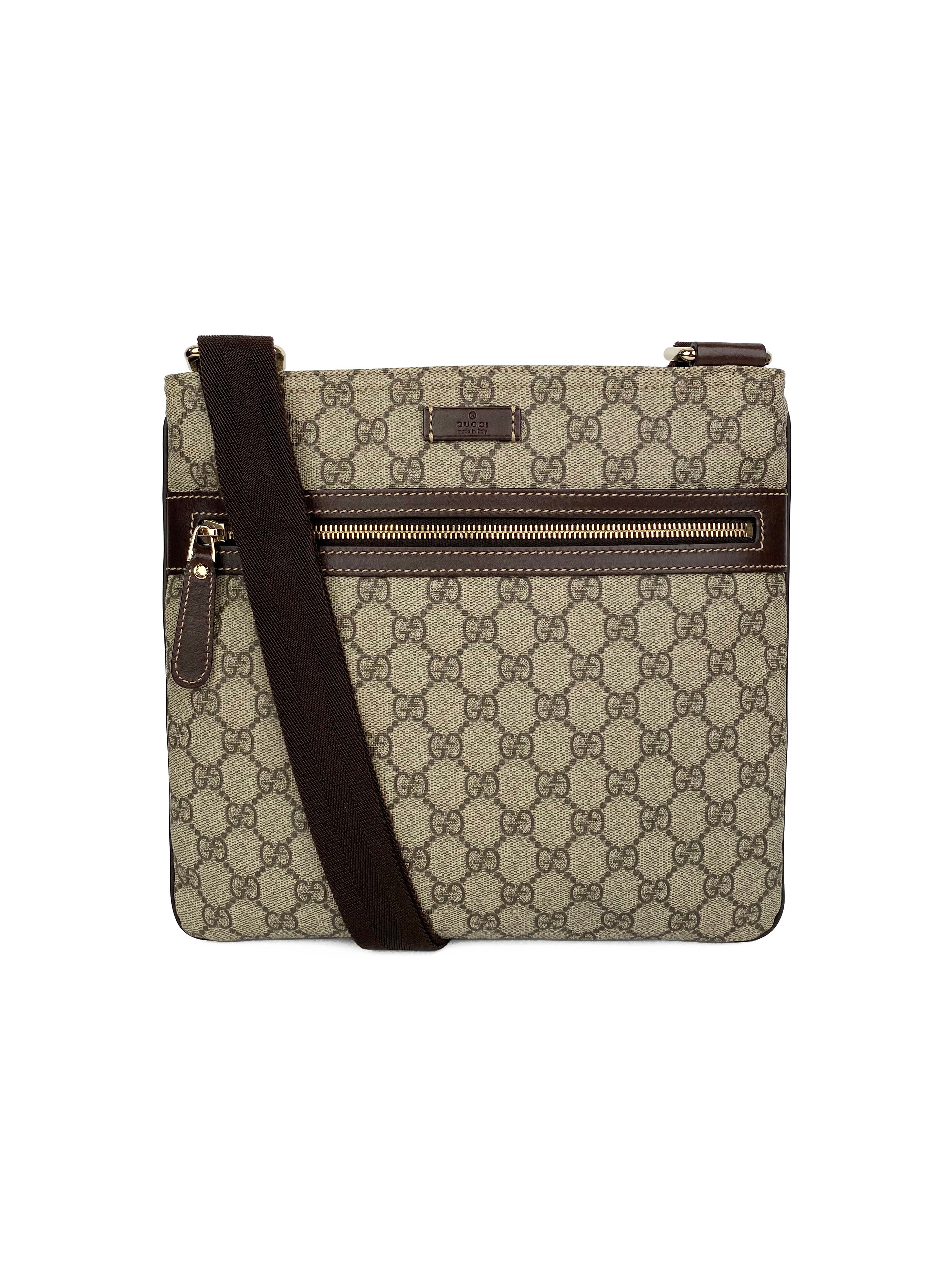 Gucci Monogram Messenger Bag for Men & Women - Vintage Leather Crossbody Shoulder Bag - Fashionable & Durable for Work, Travel & Daily Use