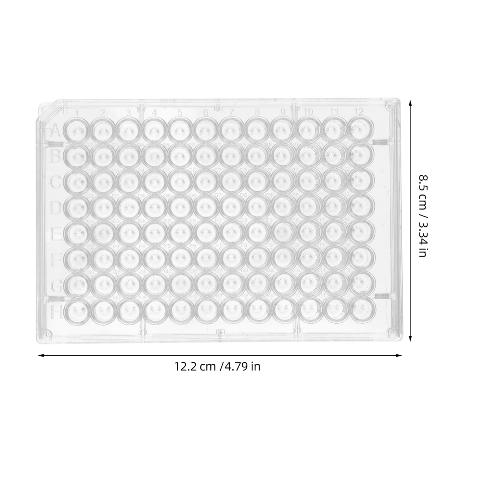 96-Well Tissue Culture Plate - 7mm Round Bottom Transparent Cell Culture Dish for Laboratory Experiments | Ideal for Cell Growth, Drug Screening & Chemical Reactions