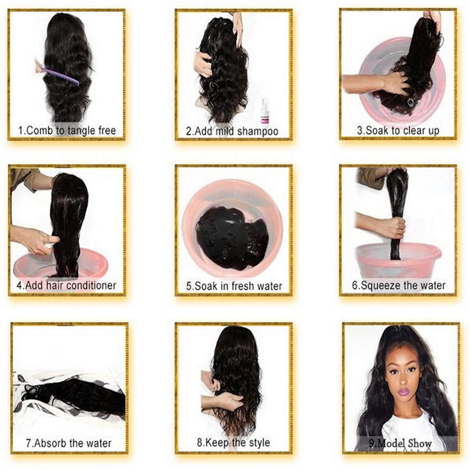 150% Density Unprocessed Brazilian Curly Human Hair Wig for Black Women - Water Wave Lace Front Glueless Wavy Lace Frontal Wig with Baby Hair & Pre-Plucked Hairline (6 Natural Colors) | Perfect for Daily Wear, Cosplay, and Special Occasions