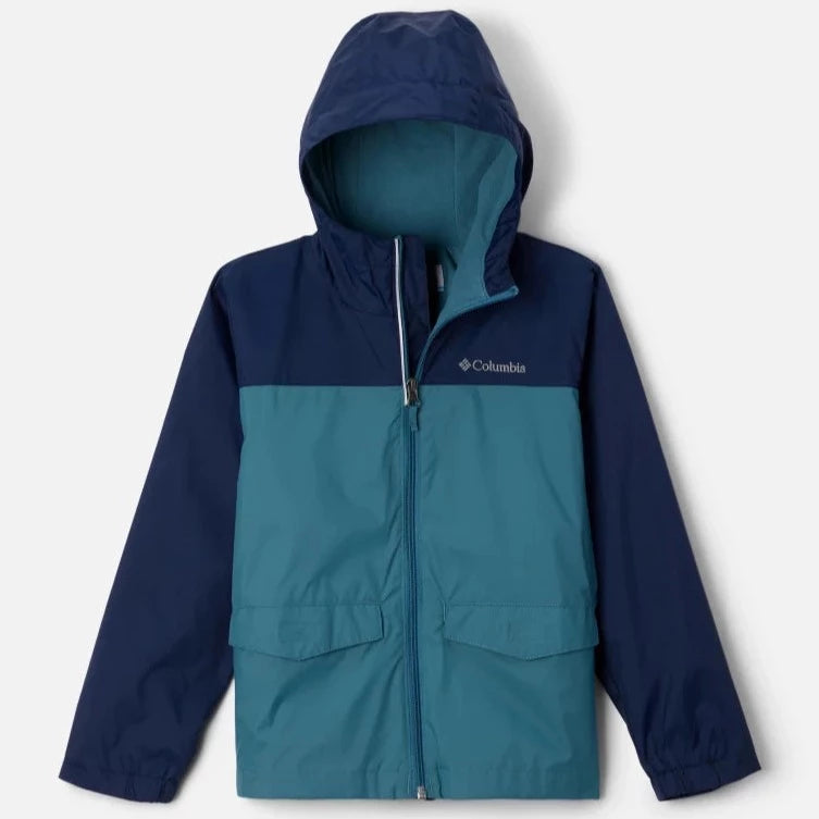 Columbia Men's Collegiate Navy/Cloudburst Rain Zilla Jacket - Waterproof Raincoat for Hiking, Camping & Outdoor Adventures