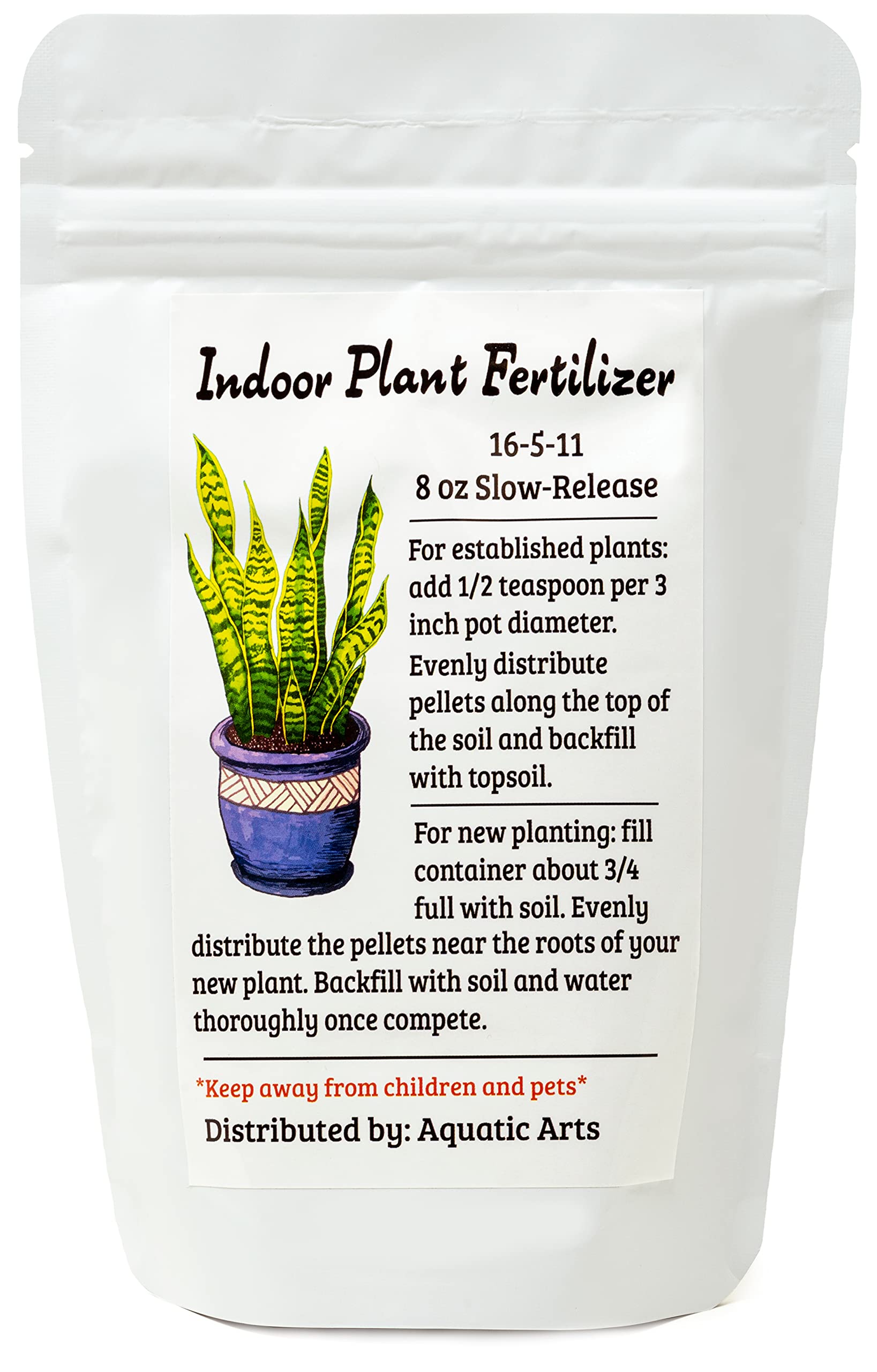 Organic Indoor Plant Food - Slow-Release Fertilizer Pellets for All Houseplants | Best Nutrient-Rich Plant Food for Potted Plants, Succulents & Flowers | Perfect for Home, Office & Garden Use | by Aquatic Arts