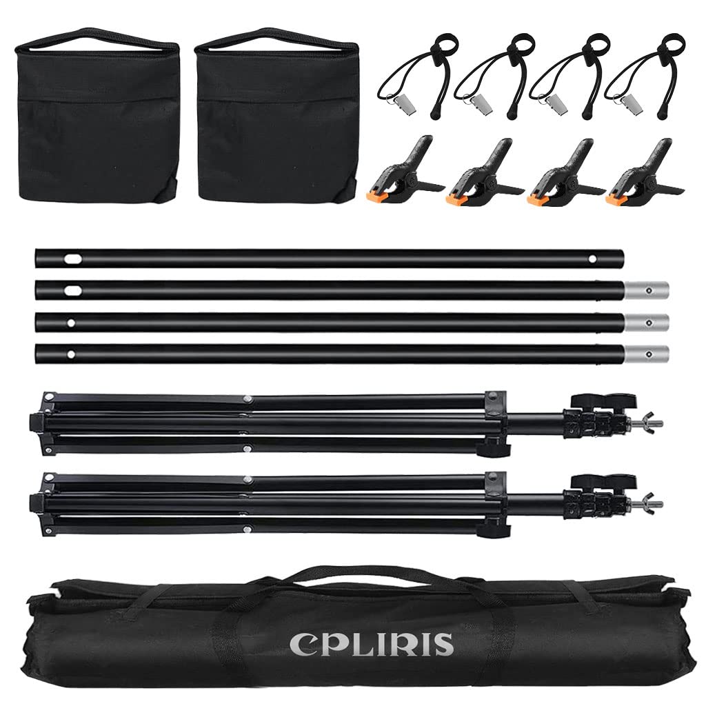 6.5x10ft Adjustable Backdrop Stand Kit for Party Decorations, Baby Showers & Photography - Includes Spring Clamps, Backdrop Clips, Sandbag & Carrying Bag - Perfect for Events, Weddings, and Photo Studios