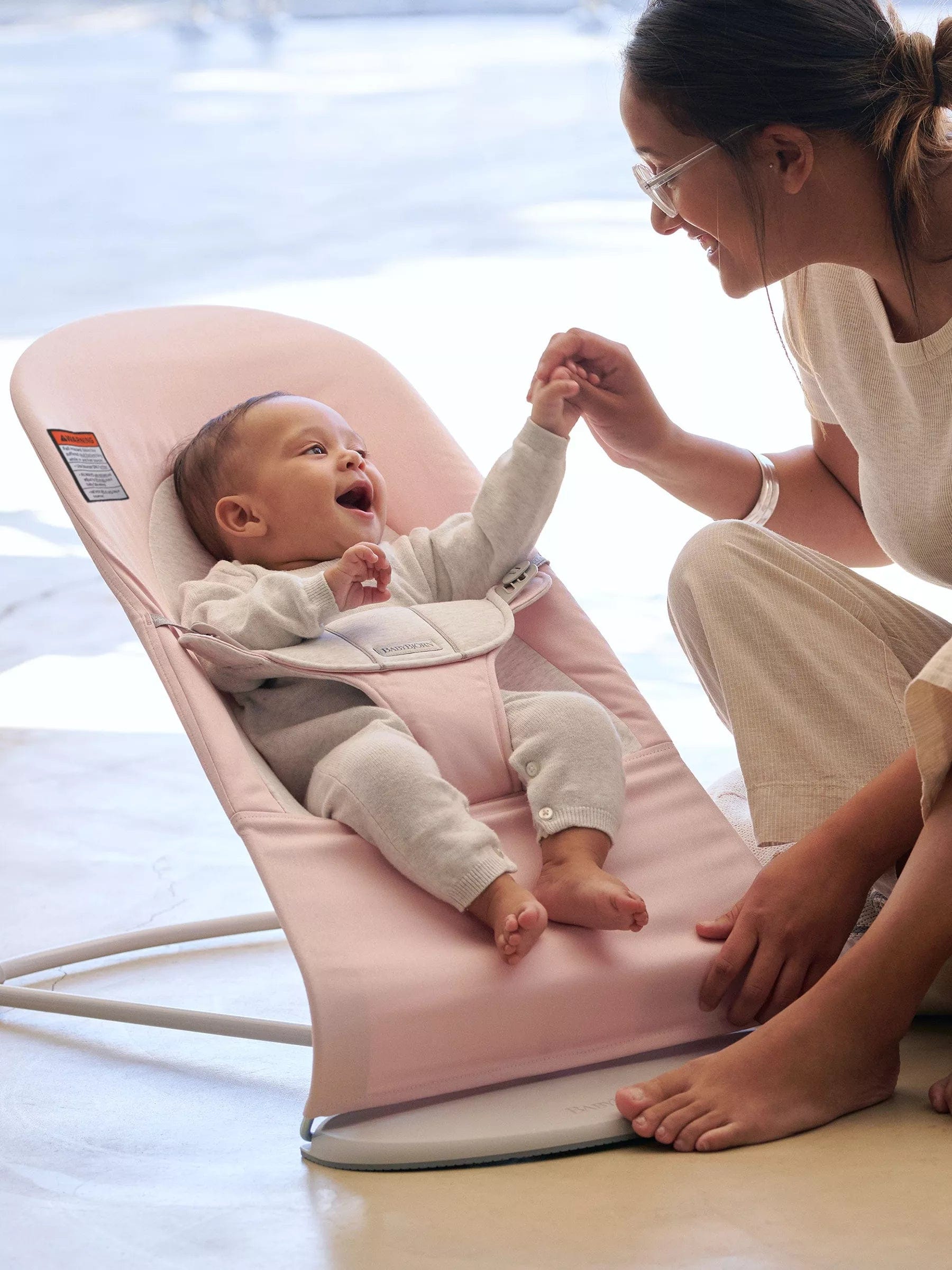 BabyBjorn Bouncer Balance Soft - Premium Cotton & Jersey Baby Bouncer Seat for Newborns to Toddlers - Perfect for Soothing, Playtime & Hands-Free Parenting at Home