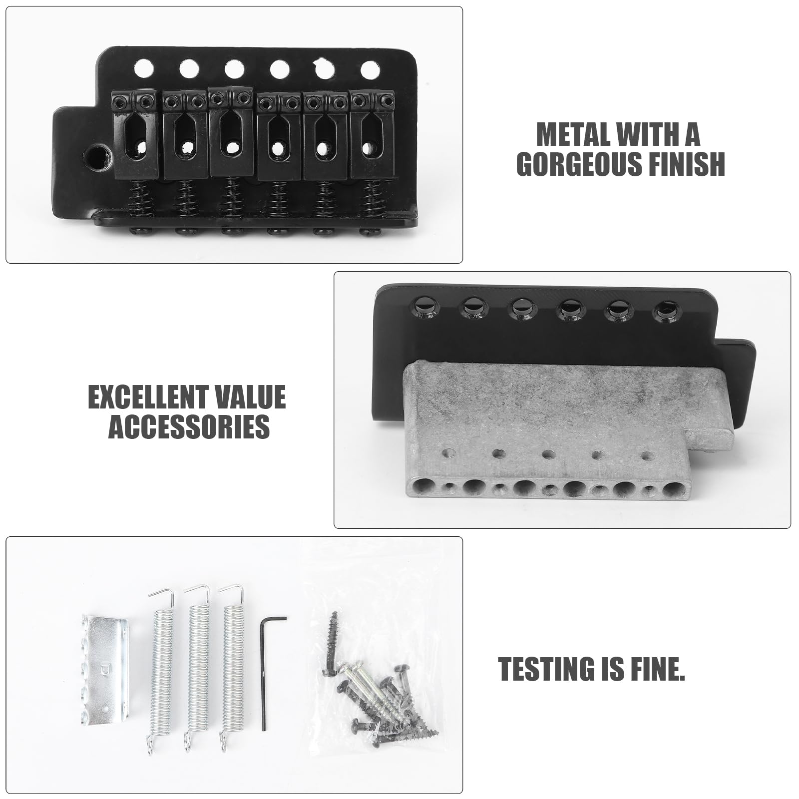 6 String Guitar Bridge & Saddle - Left Handed Electric Guitar Tremolo Bridge Replacement Parts | Perfect for DIY Guitar Repair & Upgrades