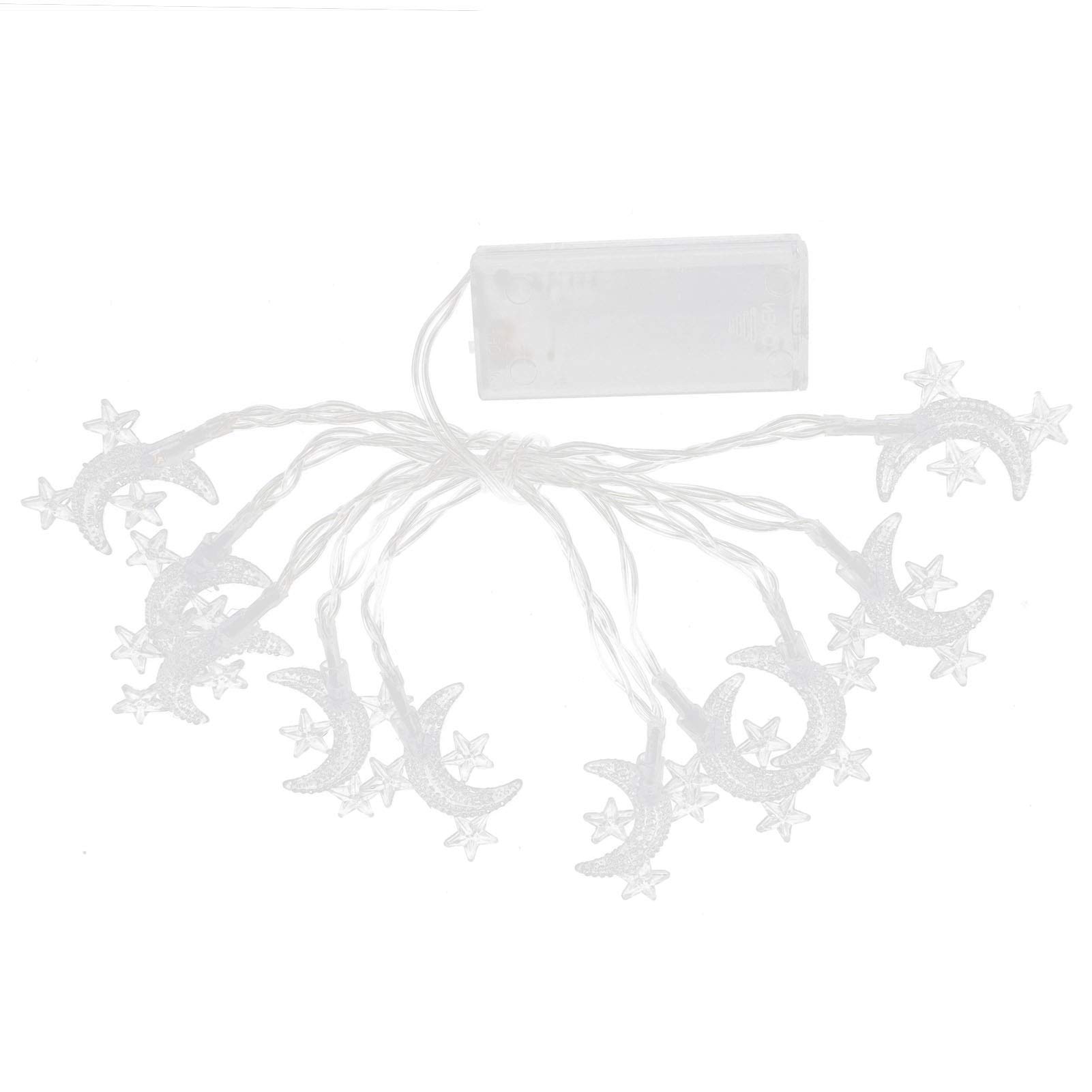 03 LED Light String - 3Pcs 10LED Moon Star Pendant Lights for Home Decoration, Garden, Bedroom, Party & Outdoor Lighting | Indoor/Outdoor Use | Warm White Fairy Lights for Wedding, Christmas, Patio & Backyard