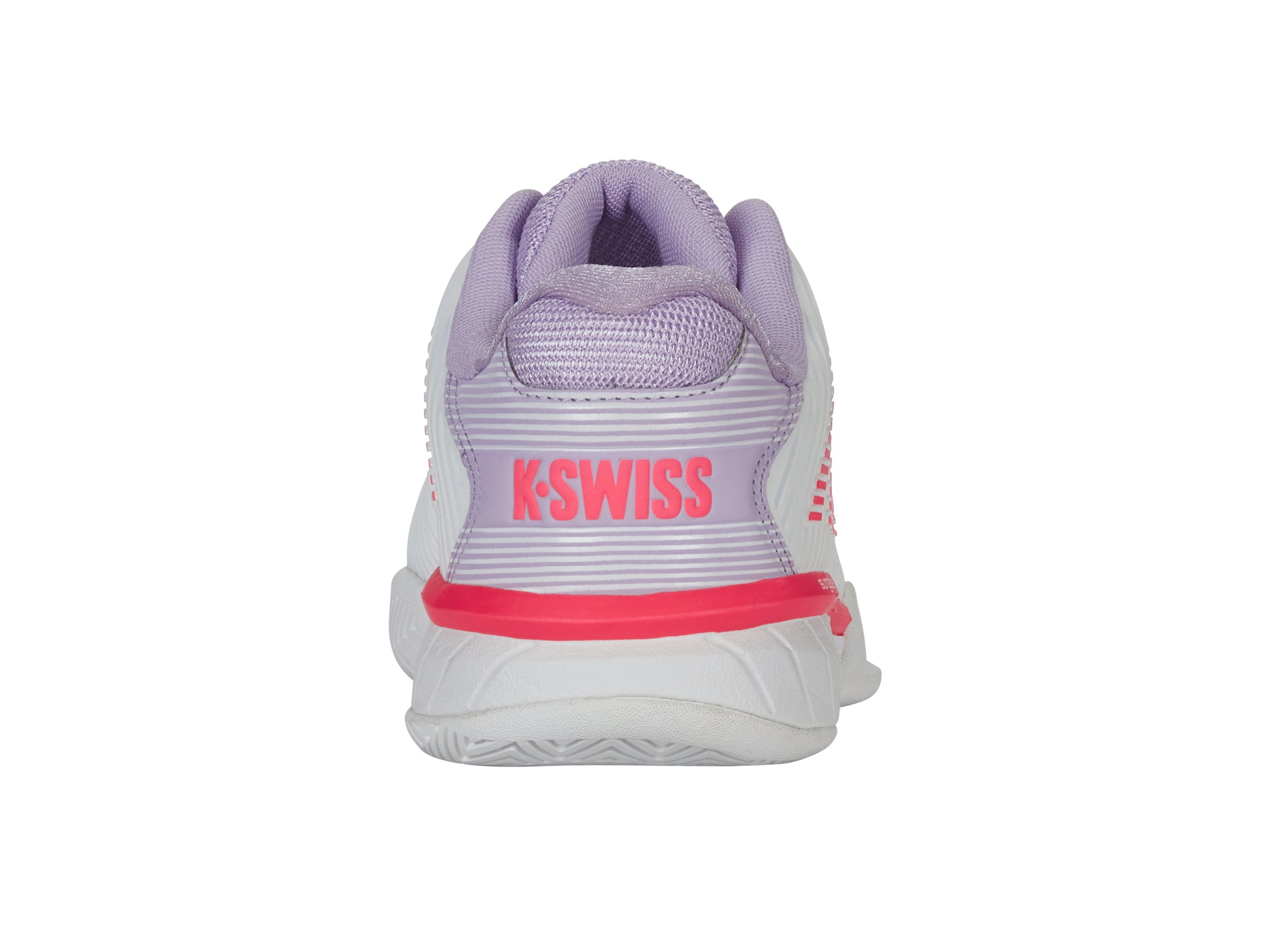 Hypercourt Express 2 Wide Women's Tennis Shoes - White/Orchid Petal/Neon Blaze | Lightweight & Breathable for Court Performance | Perfect for Competitive Matches & Training Sessions