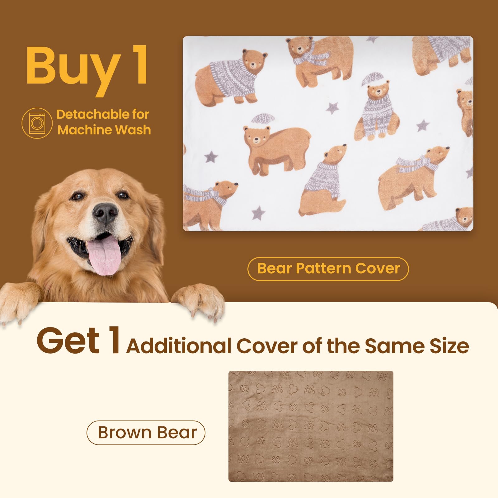 Bearhug Pet Heating Pad 35x24 Inch - Adjustable Temperature Heated Bed for Dogs & Cats with Waterproof Cover - Perfect for Winter Warmth & Arthritis Relief