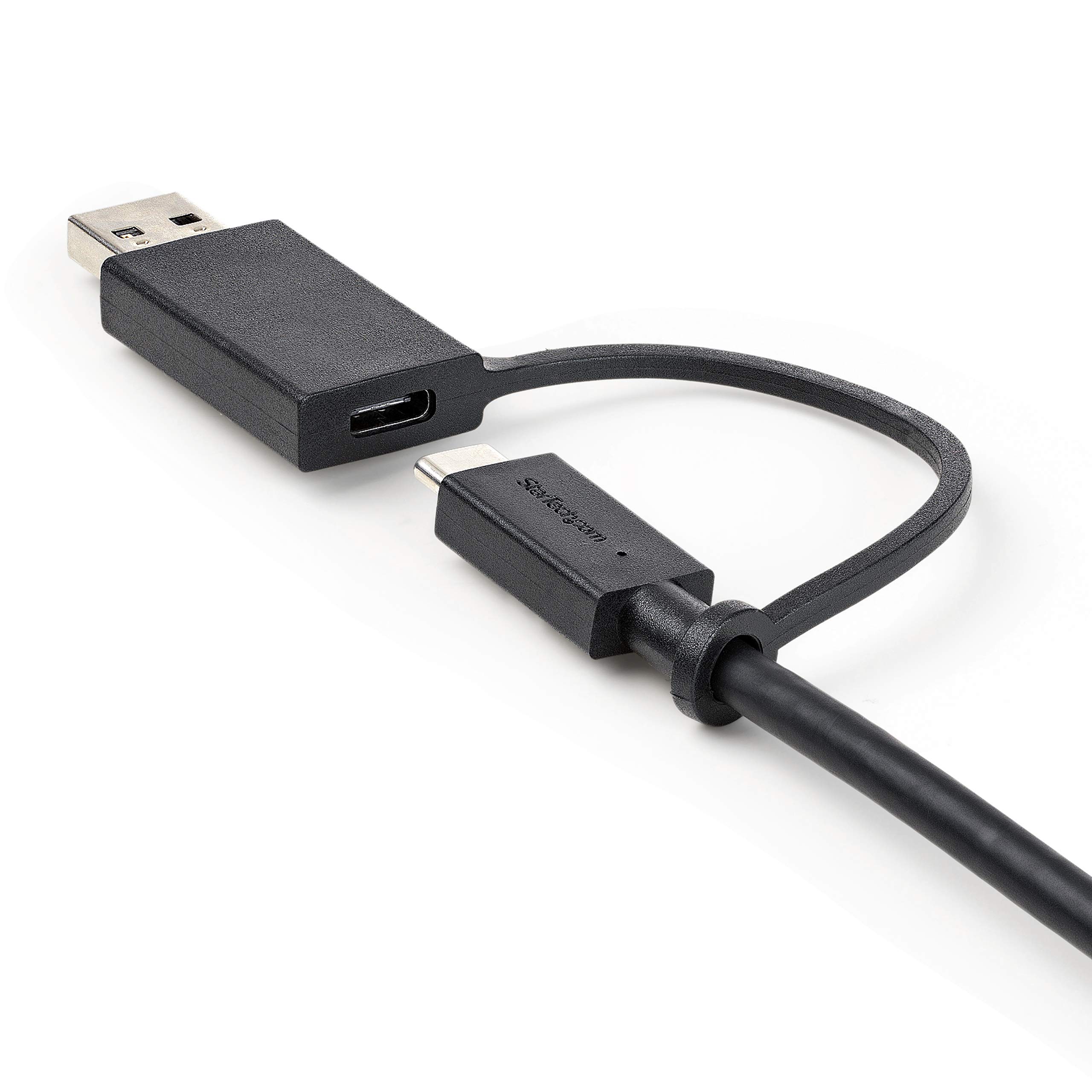 StarTech.com 3ft USB-C to USB-C & USB-A Cable (10Gbps/100W PD) - 2-in-1 Hybrid Charging & Data Sync Cable for Laptops, Phones & Tablets - Perfect for Docking Stations, Travel & Office Use