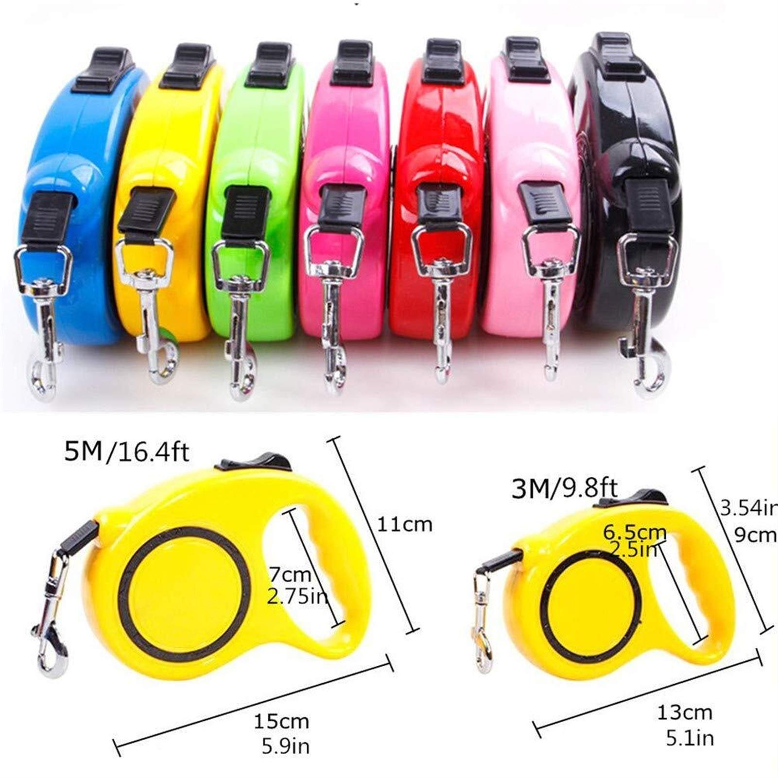 Extendable Dog Leash for Large & Small Dogs - 3m(11kg) Retractable Pet Leash with Comfortable Handle (Pink) - Perfect for Walking, Training & Outdoor Adventures