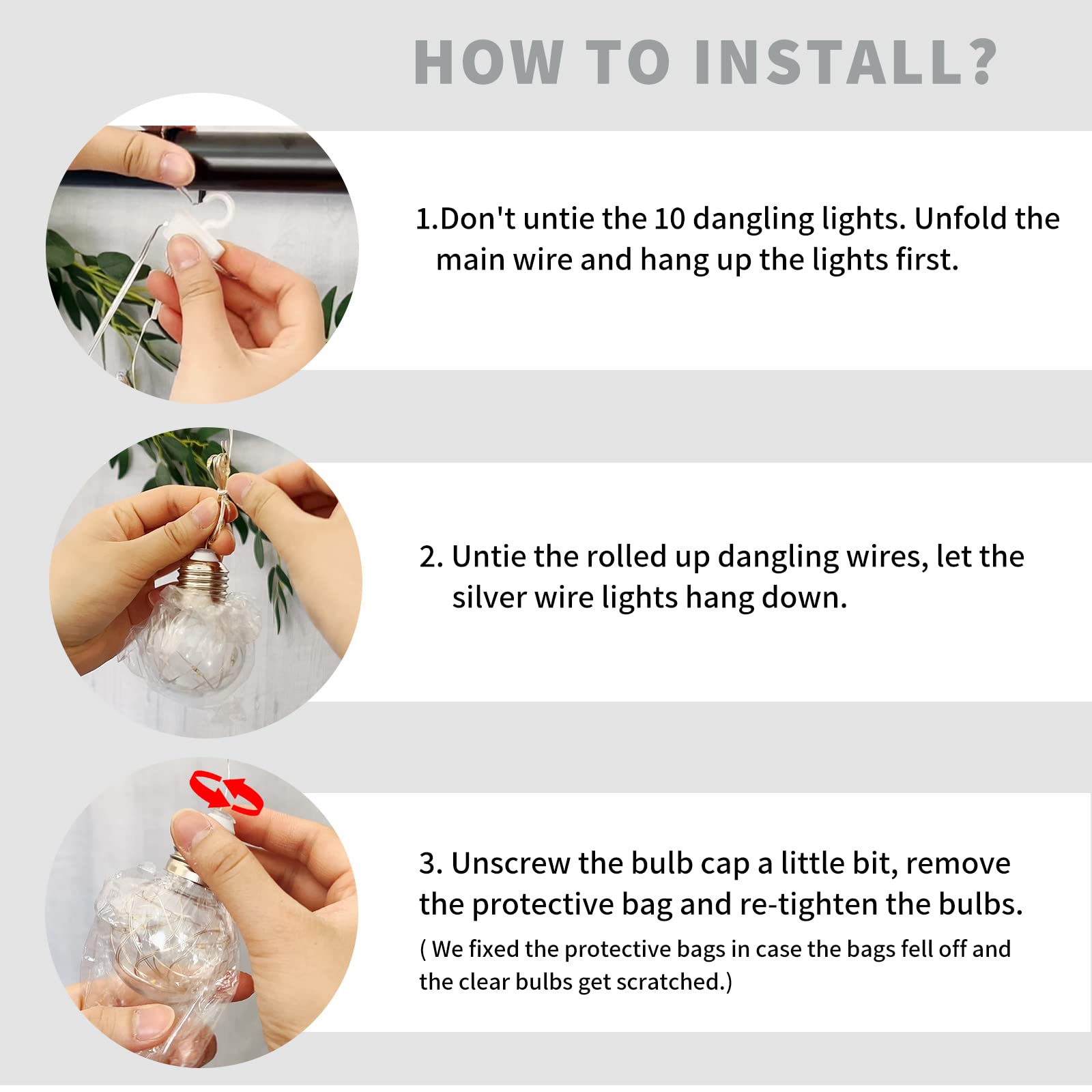 YOLIGHT 200 LED Wishing Ball Curtain Lights with Remote - USB Battery Powered Twinkle Globe Fairy Lights for Wedding, Party, Bedroom, Halloween & Christmas Decorations (White) - Perfect for Indoor Window Decor, Romantic Ambiance, and Holiday Lighting