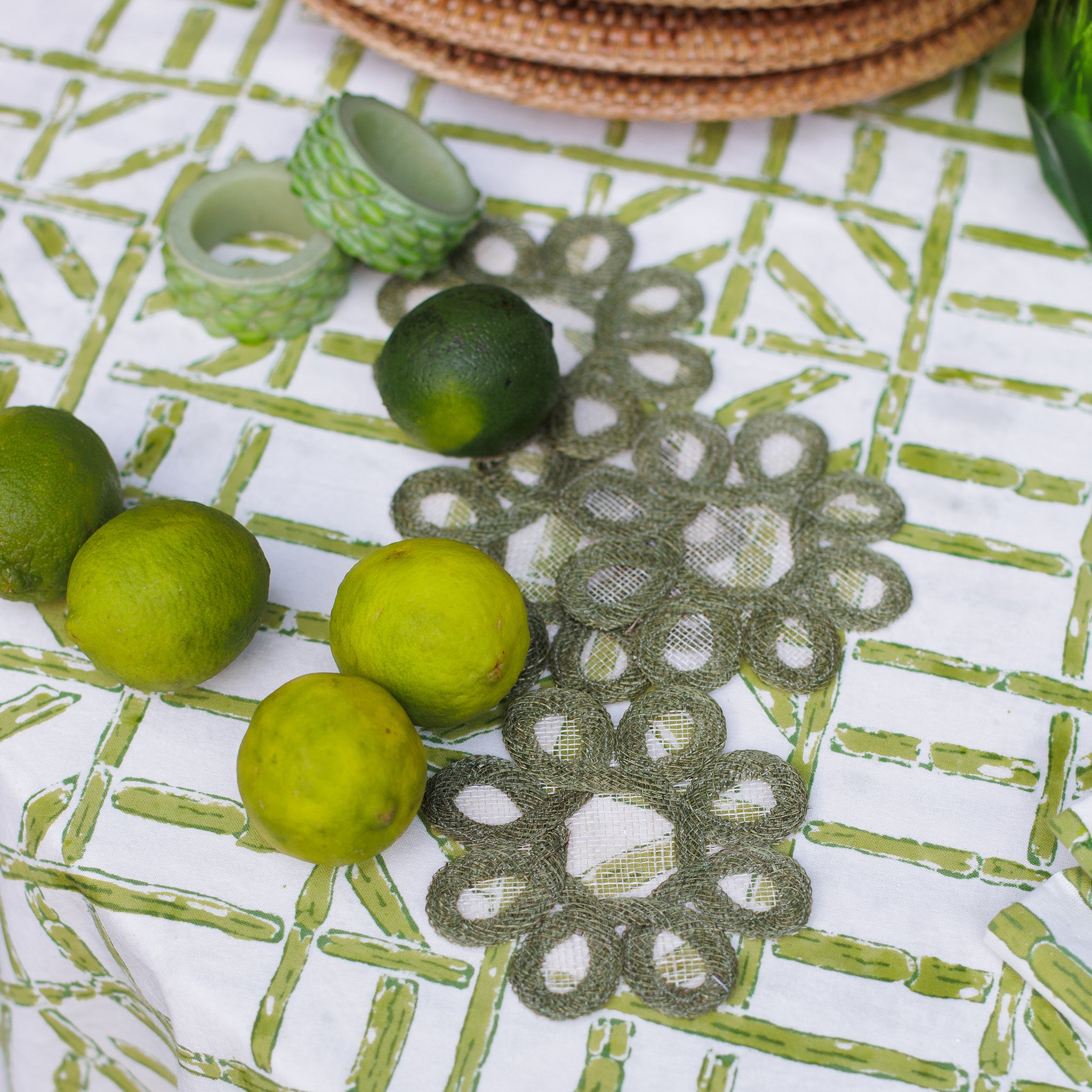 Natural Fern Woven Coasters Set of 4 - Eco-Friendly Bamboo Drink Coasters for Coffee Table, Dining Table & Home Decor - Perfect for Hot & Cold Beverages