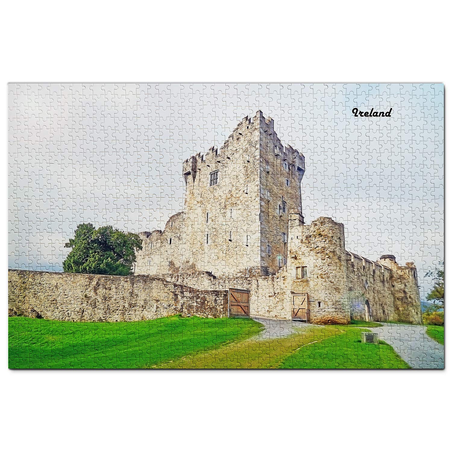 1000-Piece Ireland Ross Castle Killarney Jigsaw Puzzle - Wooden Travel Souvenir & Home Decor for Adults, Perfect for Relaxation and Irish Theme Gifts