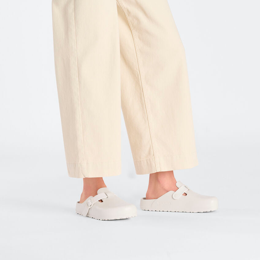Birkenstock Boston Essentials EVA Clogs in Eggshell - Lightweight Comfortable Unisex Slides for Men & Women - Perfect for Home, Garden, Beach and Casual Wear