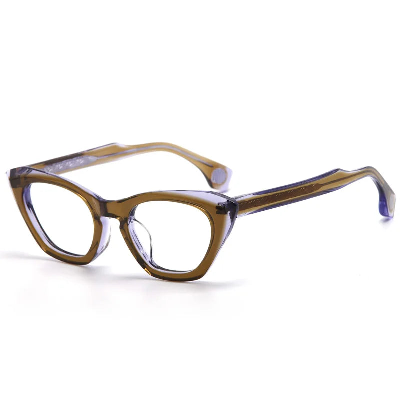 Stylish Unisex Square Cat Eye Acetate Eyeglasses - Full Rim Thick Frame Glasses (Model 47319) | Perfect for Work, Reading & Fashion Accessories