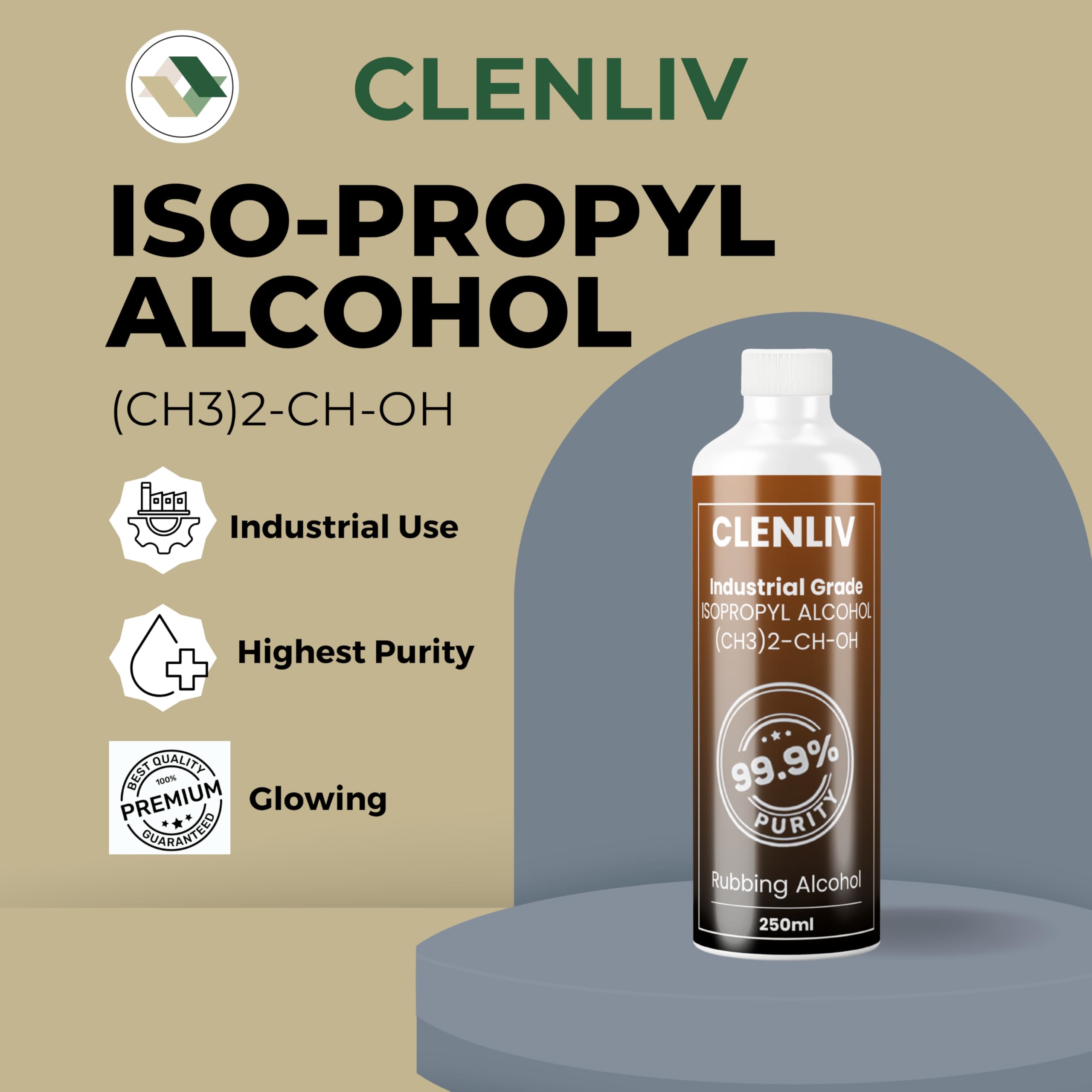 99.9% Pure Isopropyl Alcohol (IPA) for Electronics Cleaning, Medical Disinfection & Surface Sanitizing - CAS 67-63-0 - Ideal for Home, Hospital, Glass, Tile & Metal Cleaning | Stain & Dust Remover Solution