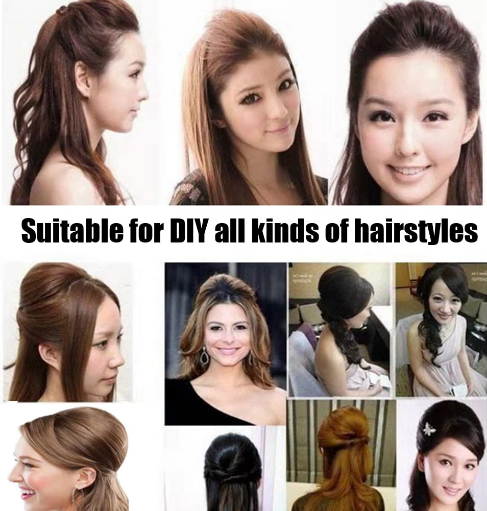 3Pcs Hair Volume Bump Inserts with Invisible False Hair Clips & Fluffy Pads - DIY Hairstyling Tool Set for Women (Dark Brown) - Perfect for Parties, Weddings & Everyday Volume Boost
