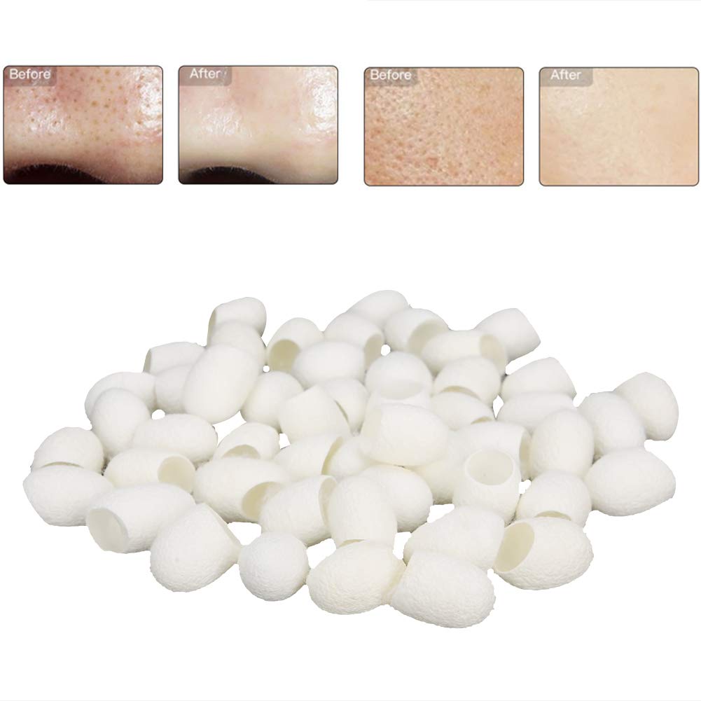 50pcs Natural Silk Cocoons for Face - Organic Silkworm Exfoliating Balls for Blackhead Removal, Acne Scar Treatment & Anti-Aging - Skin-Friendly Facial Cleanser for Gentle Exfoliation & Pore Cleansing - Perfect for Spa, Home Facial & Skincare Routine