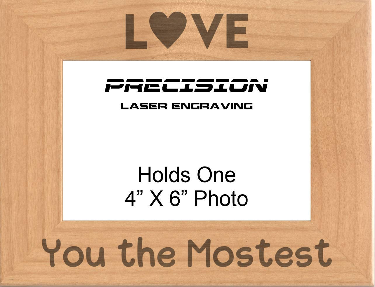 Engraved Wood Picture Frame - Couples Gift for Valentine's Day