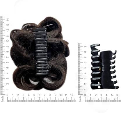 D-DIVINE Women's Synthetic Hair Clip-in Bun Extension - Natural Black for Updos, Ponytails & Special Occasions