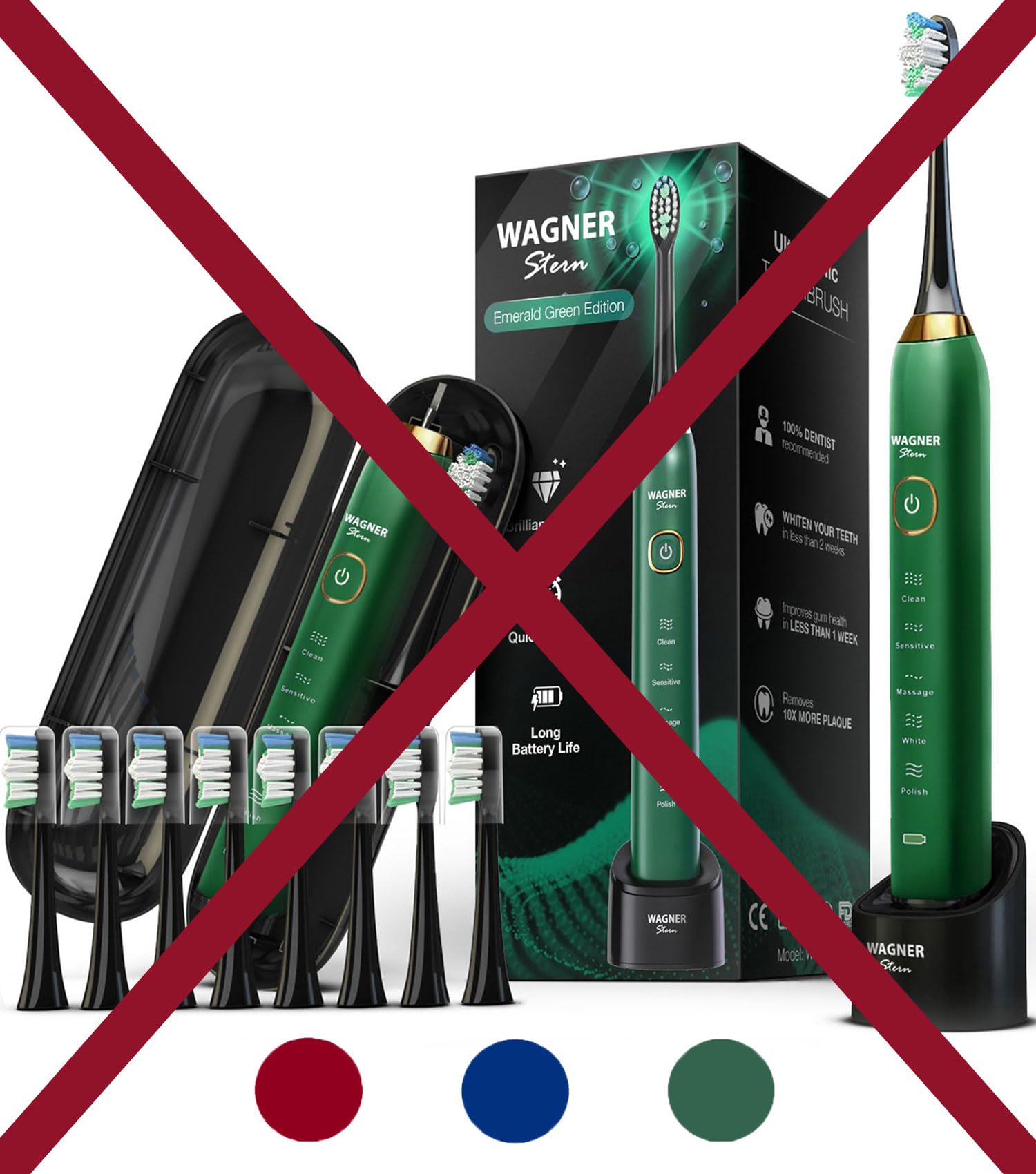 Replacement Toothbrush Brush Heads Compatible with Wagner & Stern and Wagner Switzerland Electric Toothbrushes - Soft Bristles, Black - Perfect for Travel & Daily Oral Care