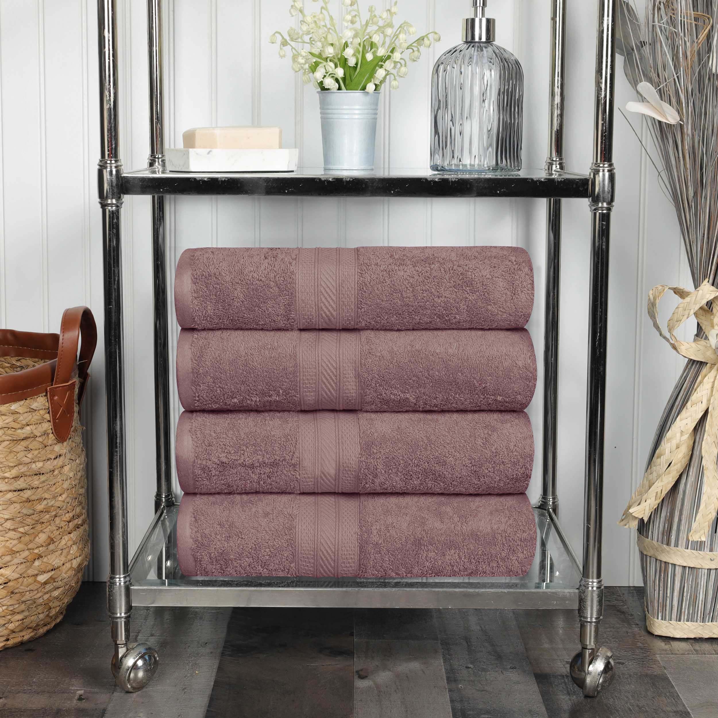 Premium Atlas Cotton 4-Piece Bath Towel Set - Ultra Absorbent, Heavyweight & Soft - Perfect for Spa, Bathroom & Luxury Home Use