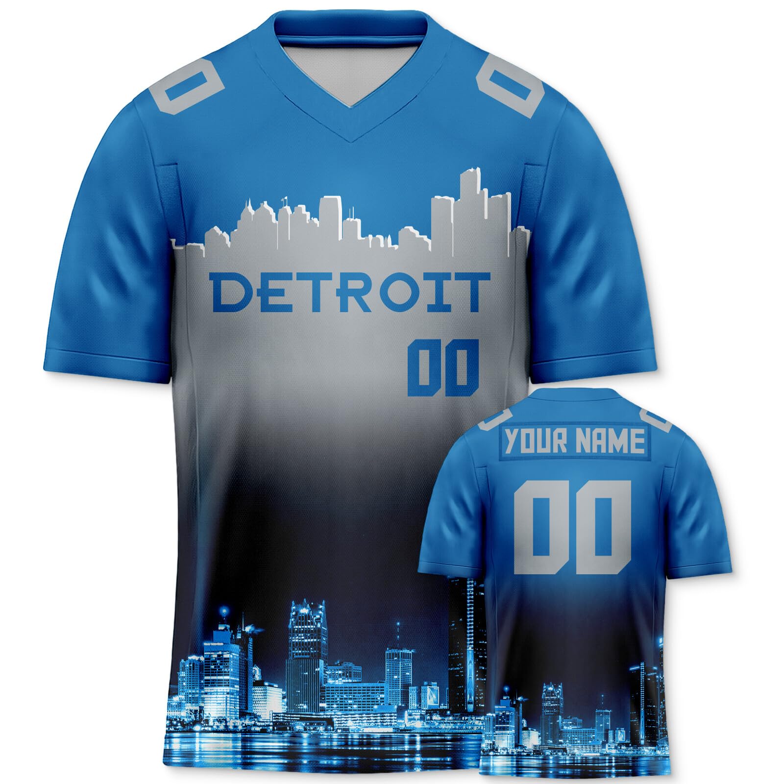 Custom City Skyline Football Jersey - Personalized Team Name & Number - Fashion Sports Uniform for Men, Women, Youth & Kids - Perfect for Fans, Gifts & Game Day Outfits