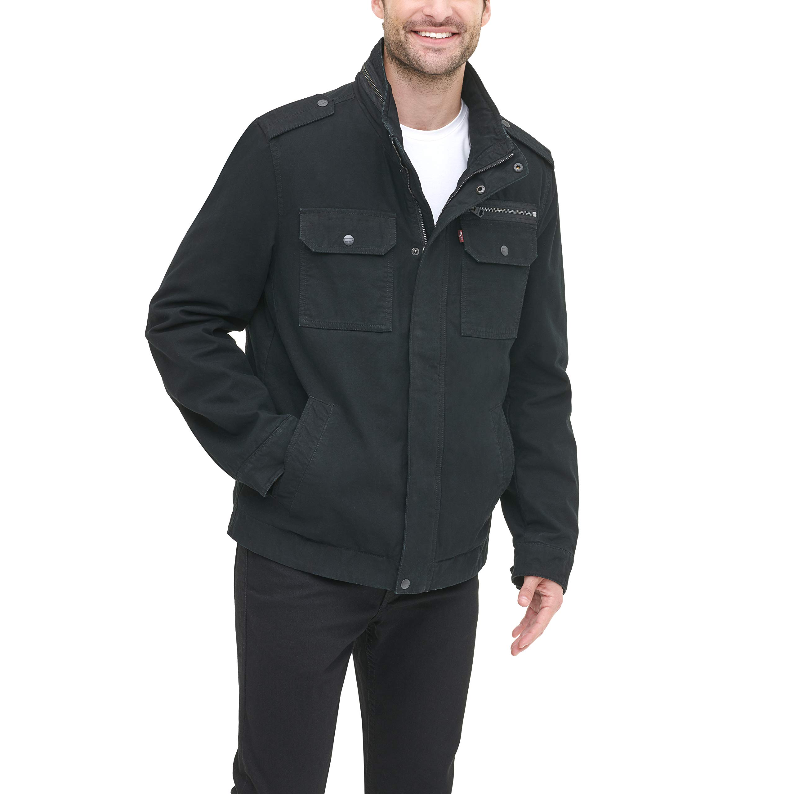 Levi's Men's Washed Cotton Military Jacket - Regular, Big & Tall Sizes | Vintage Style Utility Jacket for Outdoor Adventures & Casual Wear
