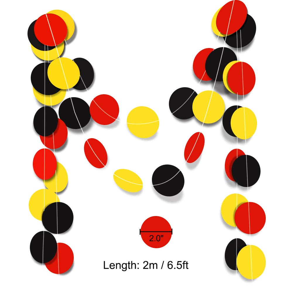 Vibrant Yellow Black Red Party Supplies - Birthday Decorations Garland for Festive Celebrations & Home Parties