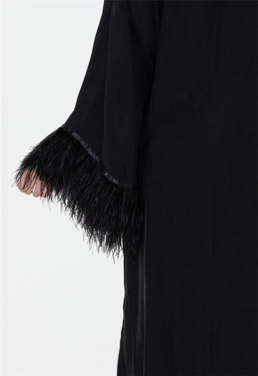 Elegant Black Swan Caftan Dress for Women - Boho Chic Loose Fit Maxi Dress for Beach, Vacation & Summer Wear