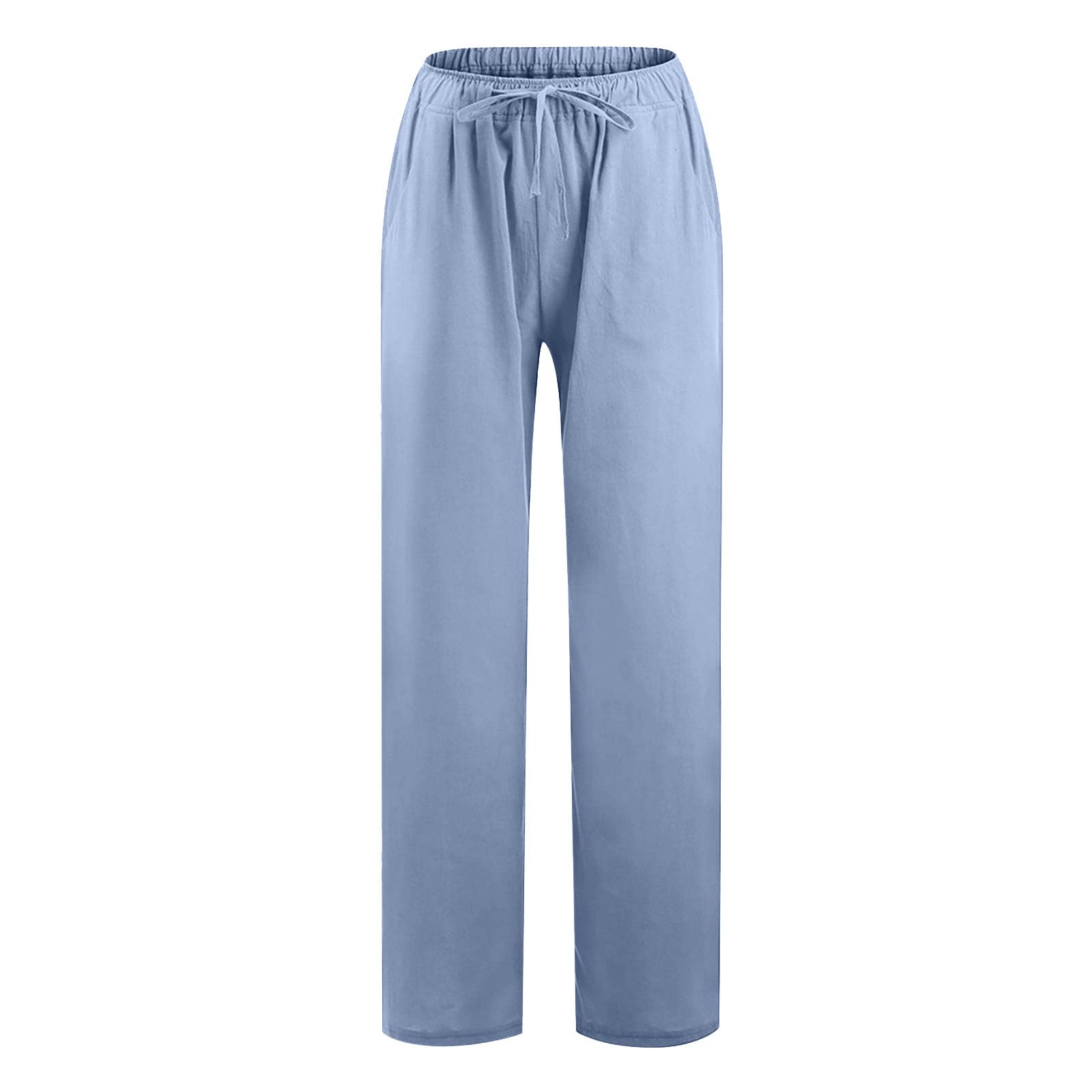 BOXIACEY Women's High Waist Linen Pants - Wide Leg Palazzo Trousers with Pockets for Summer Comfort