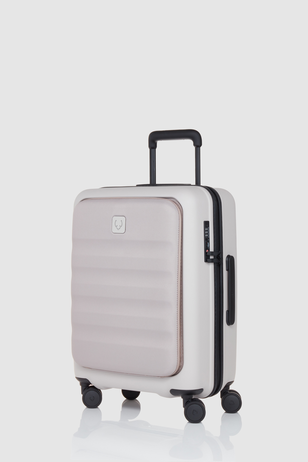 Premium Icon Stripe Pocket 56cm Carry-On Suitcase - Lightweight Luggage for Travel, Business Trips & Weekend Getaways