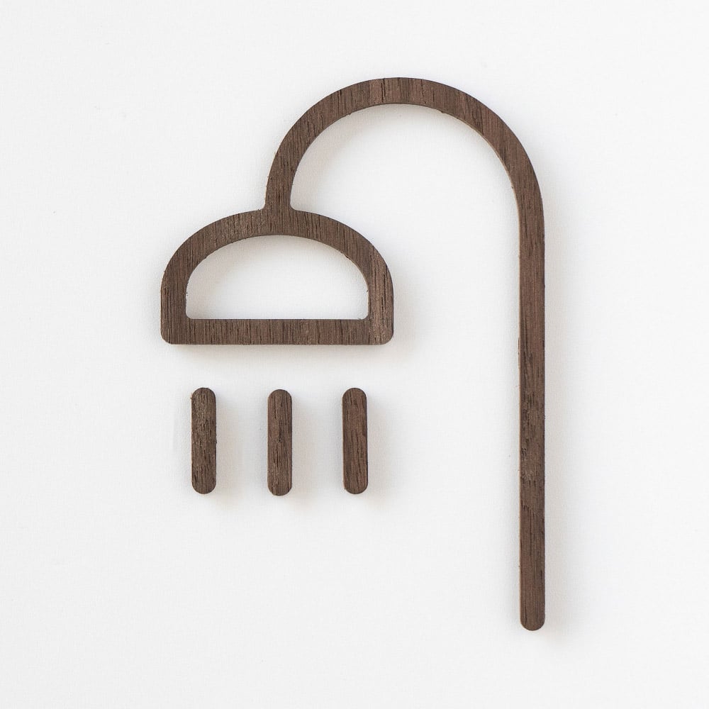 MOHEIM Walnut Shower Door Sign - Elegant Bathroom Decor for Spa, Hotel & Home Use - Perfect for Relaxation & Privacy