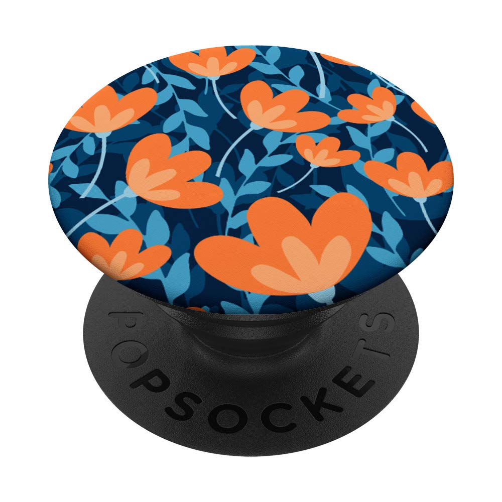 Orange Flowers PopSockets Phone Grip & Stand - Expandable Phone Holder for iPhone, Samsung, Tablets - Perfect for Selfies, Watching Videos & Secure Grip While Traveling