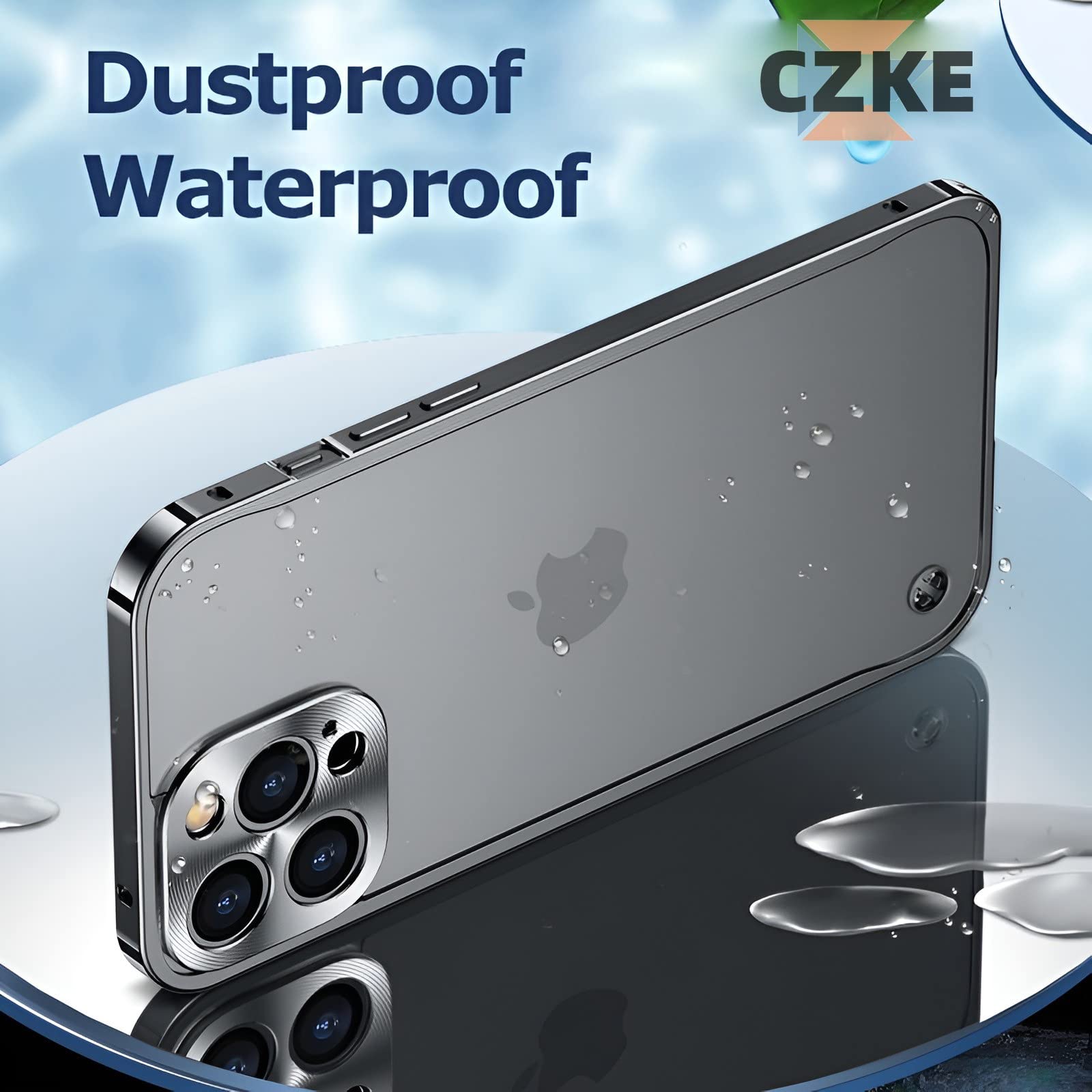 Premium CZKE Matte Shockproof Metal Frame Phone Case for iPhone 11 Pro Max & 12 - Luxury Bumper Cover with Lens Protection (Black) | Durable Protection for Work, Travel & Outdoor Activities