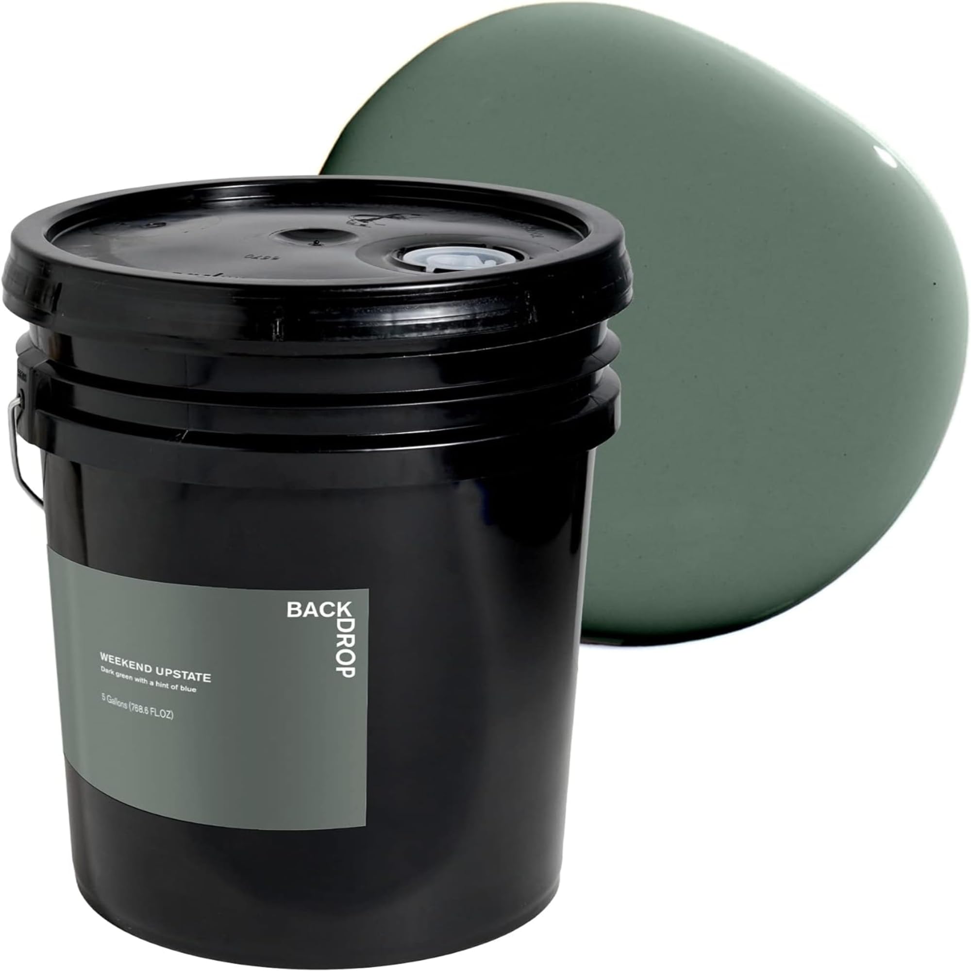 Premium Interior Paint - Semi-Gloss Finish for Trim & Doors | Self-Priming, Low VOC, Green Wise Certified | Dark Green With Blue Undertones (5 Gallons) - Perfect for Home Renovation, DIY Projects & Professional Use