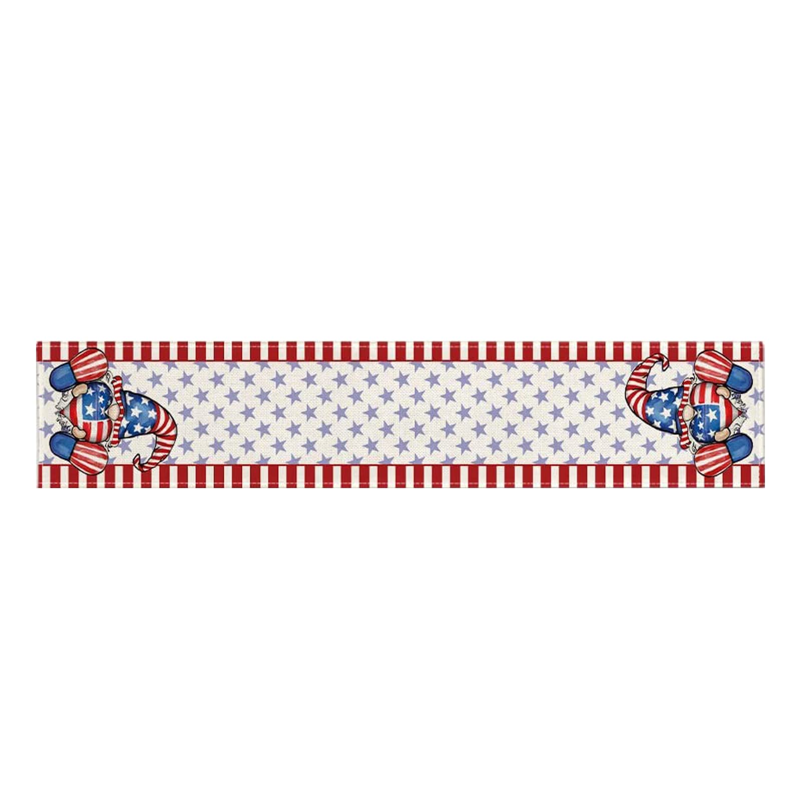 Red Stars America Patriotic Table Runner - 4th of July, Memorial Day, Independence Day Holiday Decor for Kitchen & Dining Table | Indoor Outdoor Home Party Decoration | Perfect for Spring Celebrations & Patriotic Gatherings (Color Options, One Size)