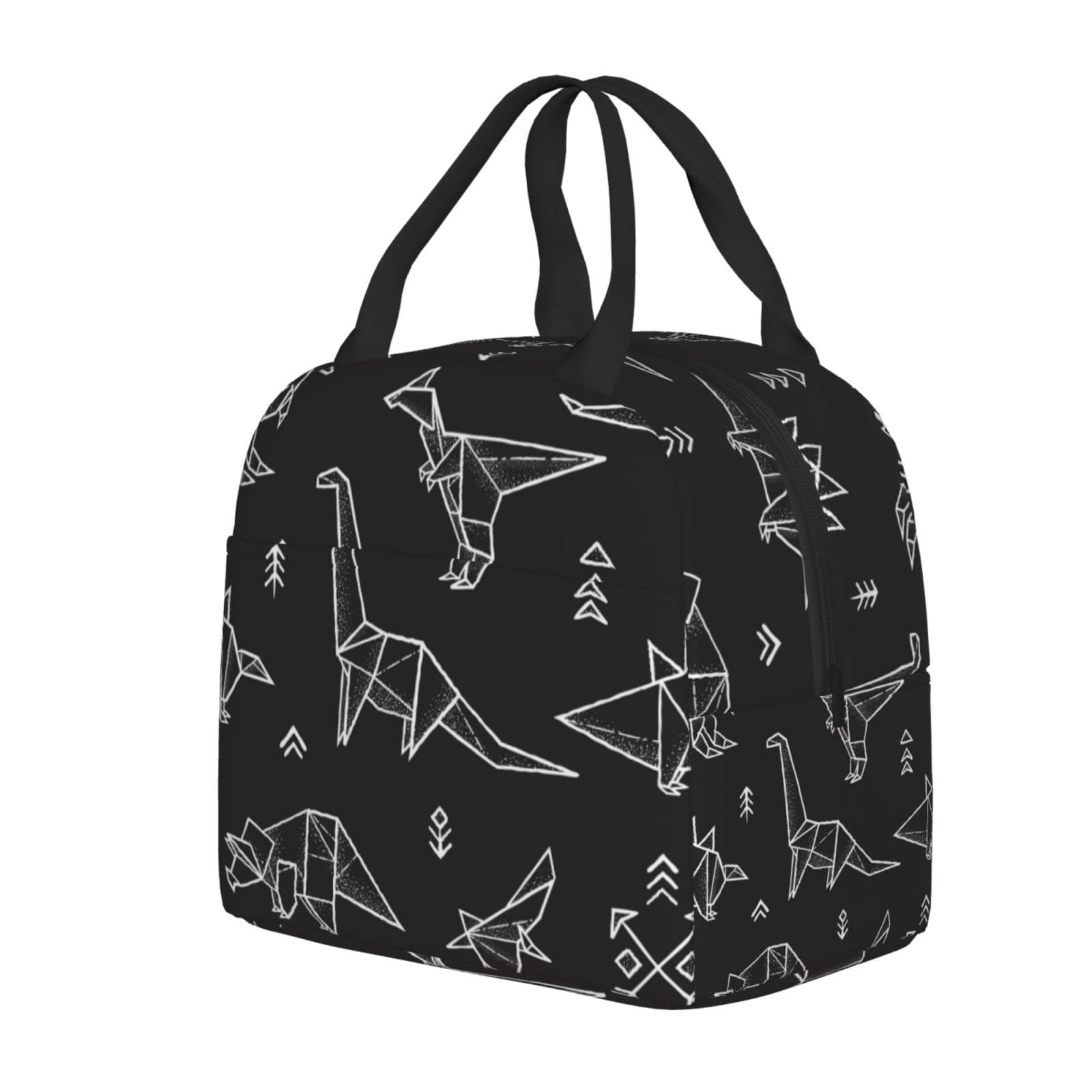 Galaxy Origami Dinosaur Insulated Lunch Box - Reusable Thermal Meal Bag for Kids & Adults | Perfect for School, Work, Travel, Picnics & Outdoor Activities