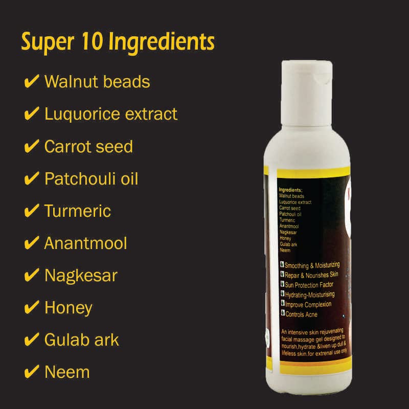 KHARGODAR Herbal Face Wash for Women & Men - 100ml with Carrot Seed, Neem, Turmeric & Walnut Beads | Refreshing Natural Cleanser for Glowing Skin | Perfect for Daily Skincare Routine & Acne-Prone Skin