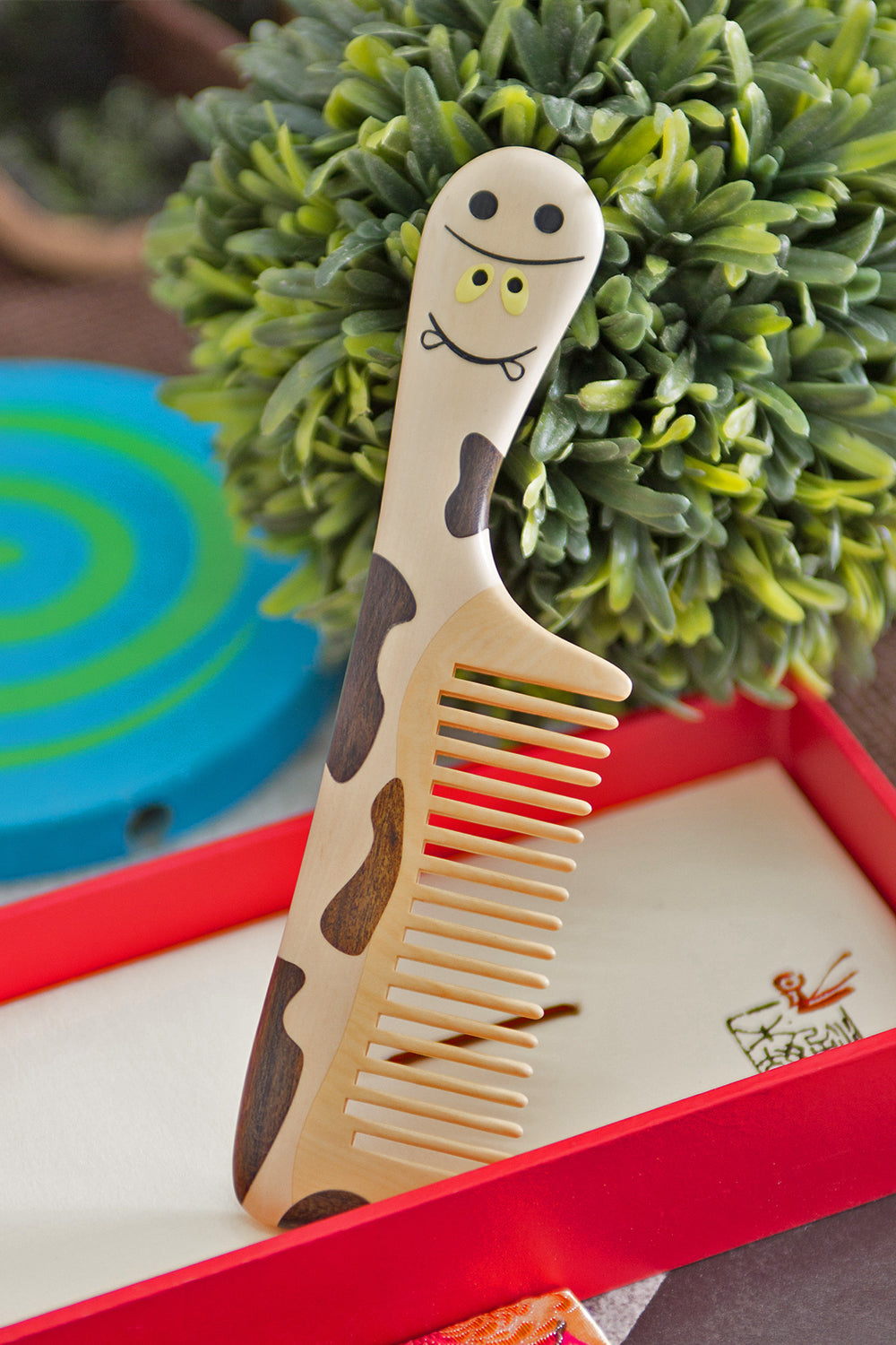 Premium Cow Bone Wooden Comb for Men & Women - Natural Hair Care, Detangling & Styling - Perfect for Daily Use, Travel & Salon Styling