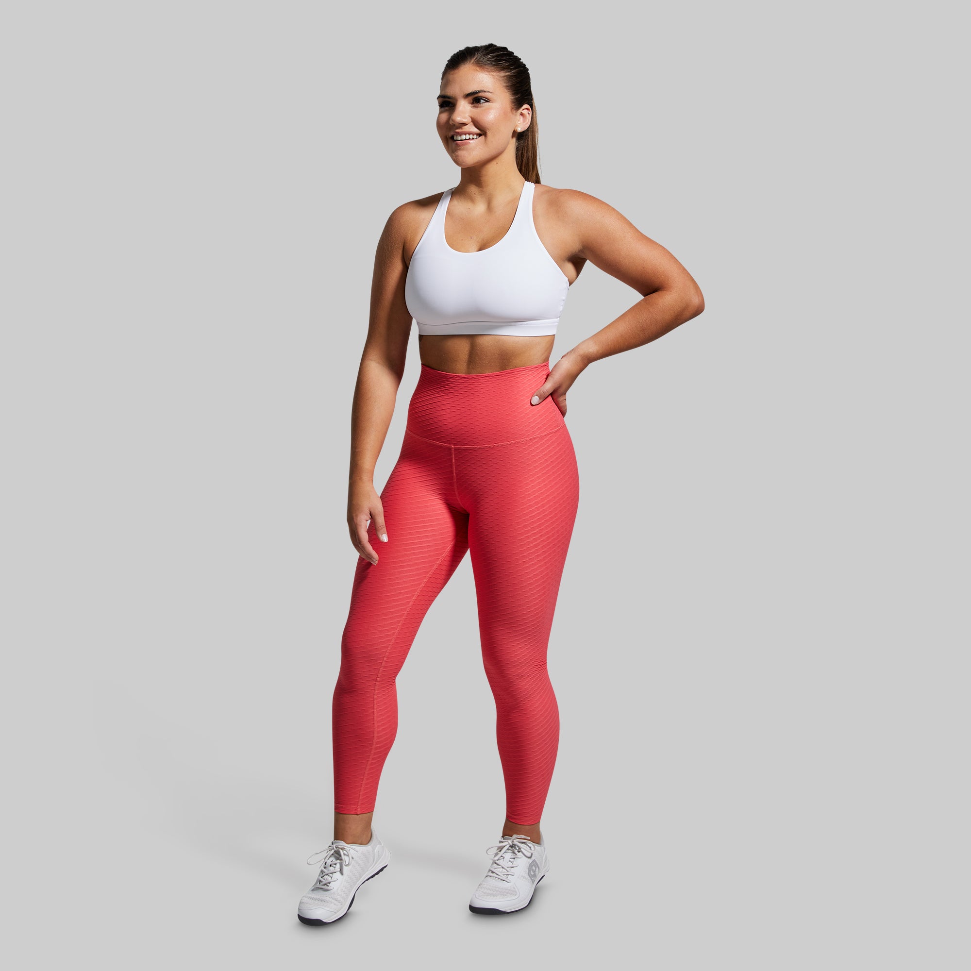 Paragon High-Waisted Yoga Leggings for Women - Fiery Rose - Breathable & Stretchy Workout Pants for Gym, Running & Lounge Wear