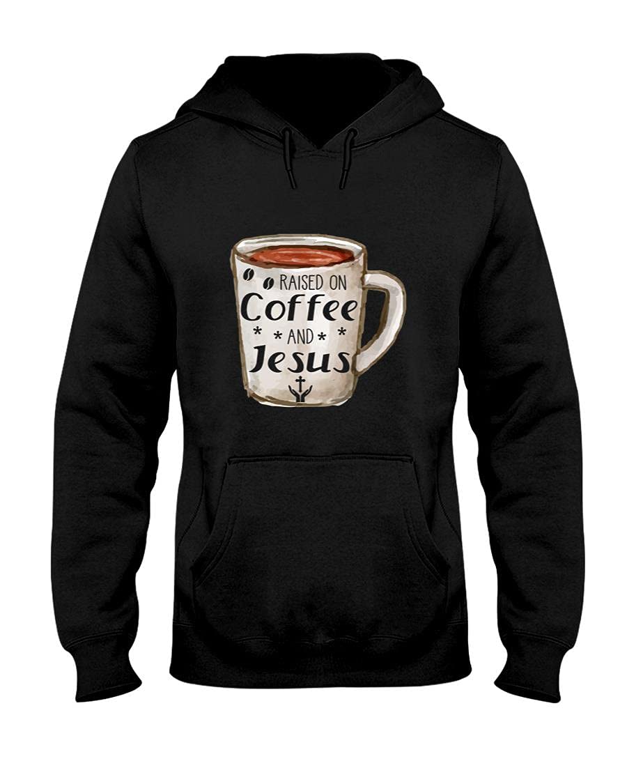 Raised On Coffee & Jesus Hoodie - Soft & Comfortable Christian Sweatshirt for Men & Women - Perfect for Church, Bible Study & Casual Wear