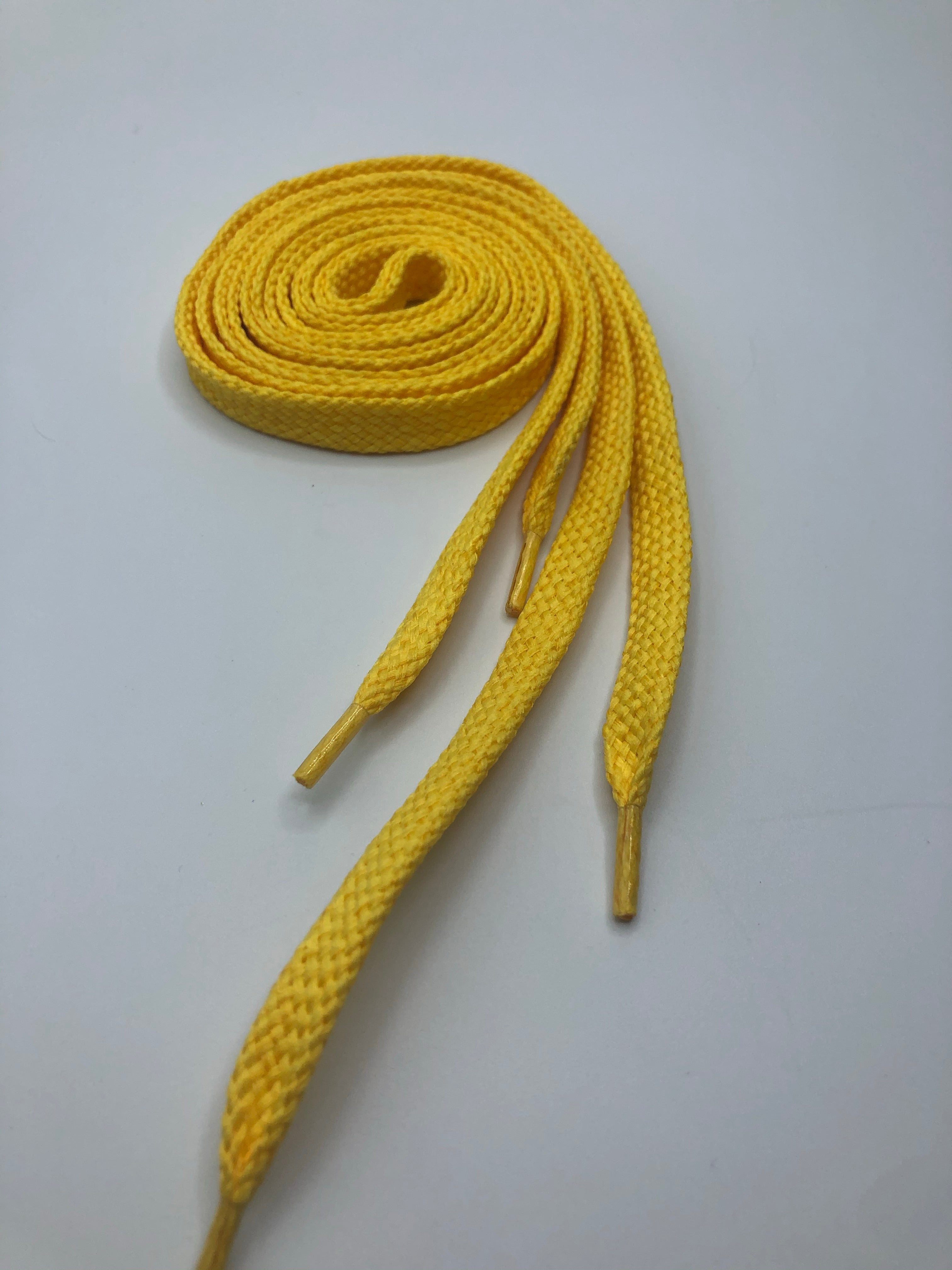 Durable Flat Solid Shoelaces for Sneakers & Casual Shoes - Bright Yellow (1 Pair) - Perfect for Running, Walking & Everyday Wear