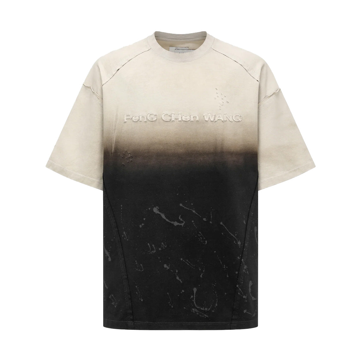 Gradient Washed Oversized Tee - Black | Trendy Distressed Vintage Style Cotton T-Shirt for Women & Men | Perfect for Casual Wear, Street Style & Layering Outfits